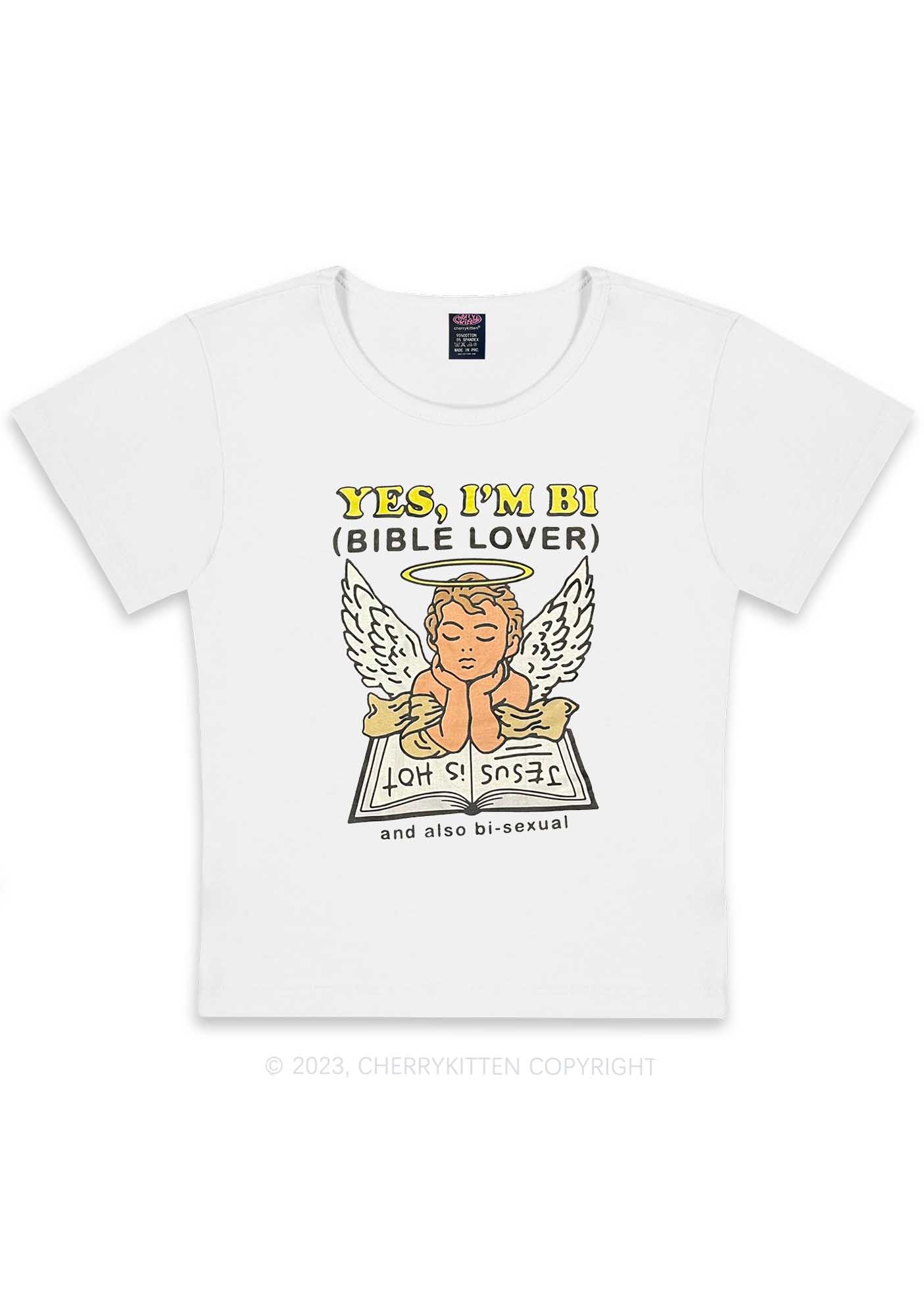 Curvy Bible Lover Y2K Baby Tee Cherrykitten