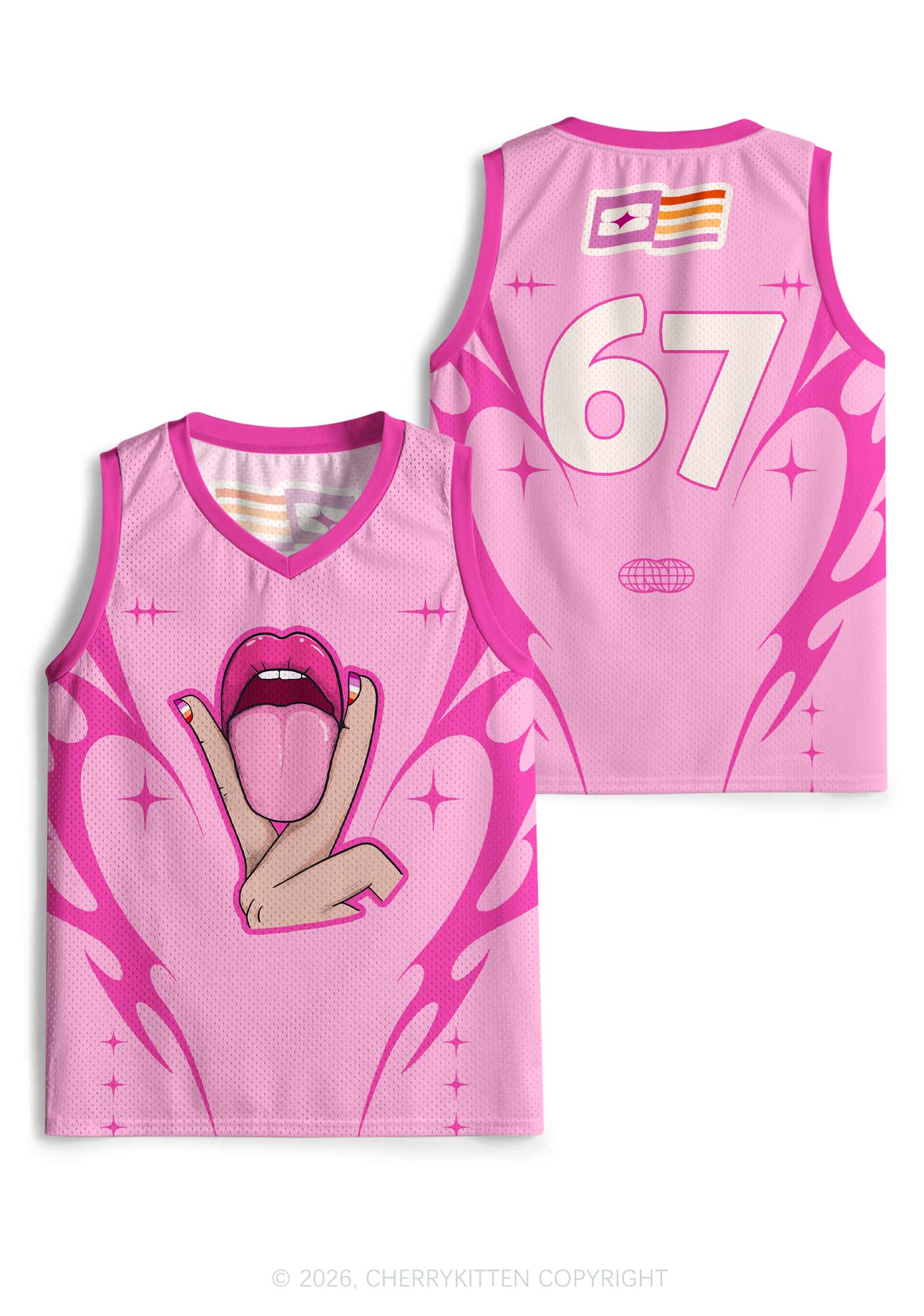 Lesbian Kissing Pride Y2K Sport Jersey Tank Cherrykitten