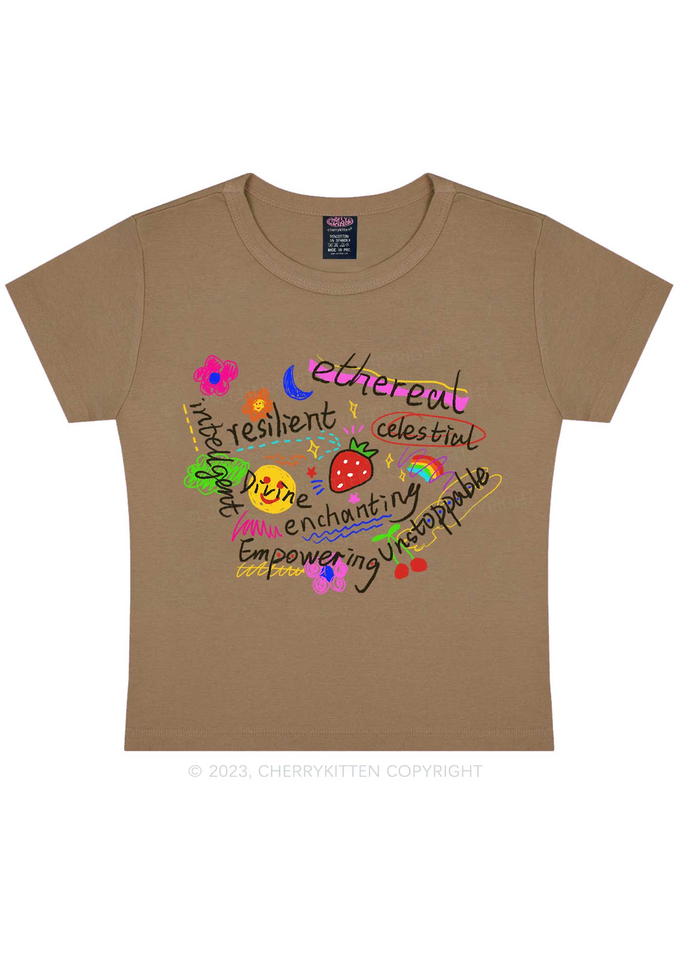 Girl Empowering Y2K Baby Tee Cherrykitten