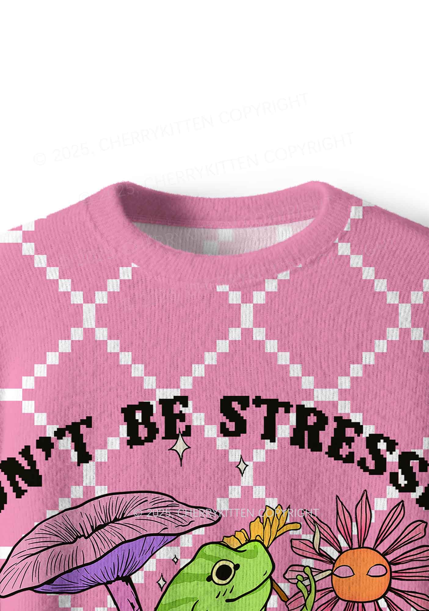 Dont Be Stressin Y2K Christmas Knit Sweatshirt Cherrykitten