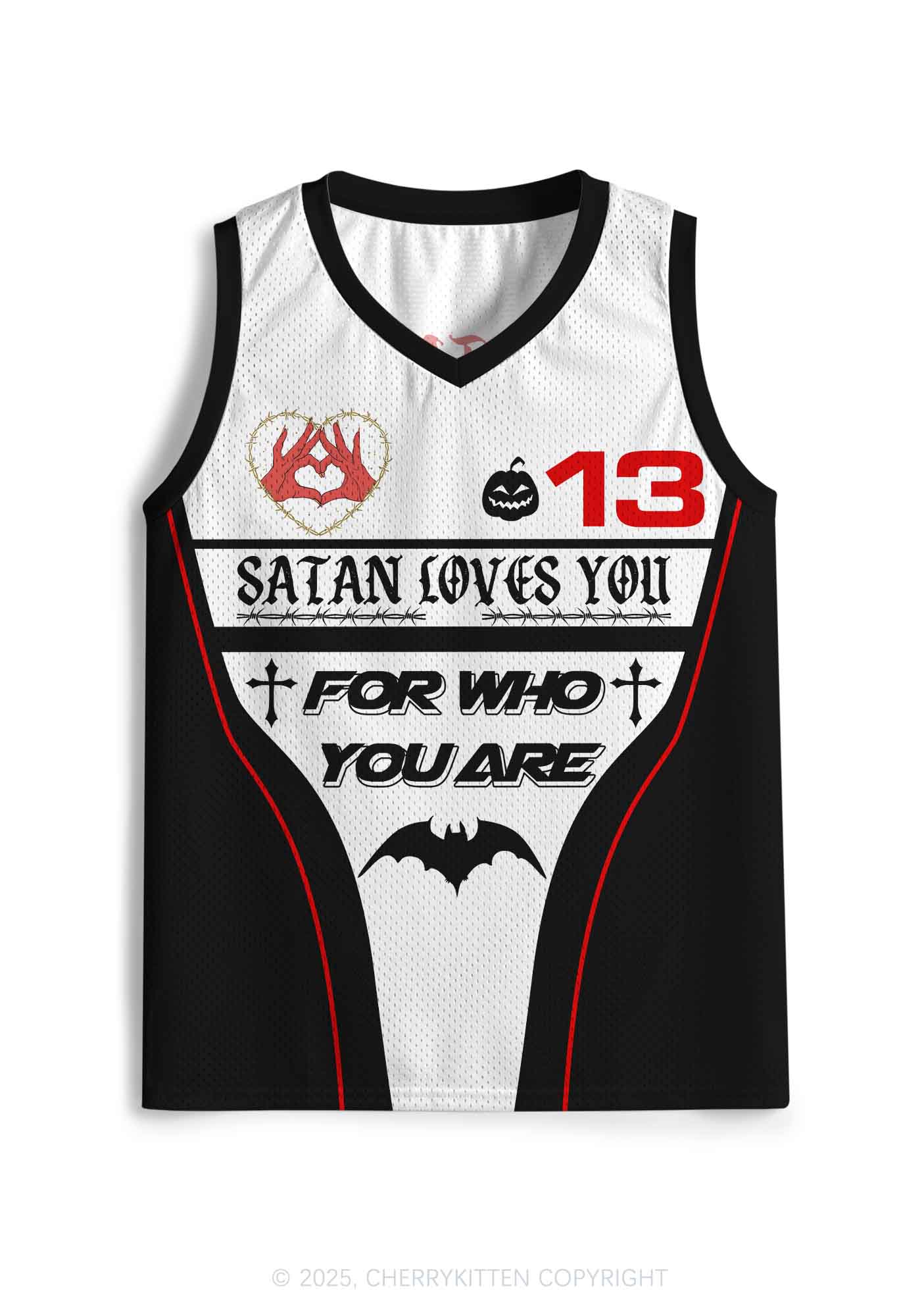 Halloween Custom Satan Loves Y2K Sport Jersey Tank Cherrykitten