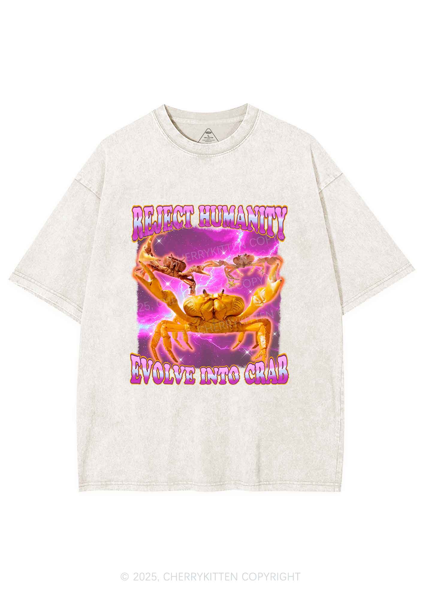 Reject Humanity Crab Y2K Shirts Washed Tee Cherrykitten