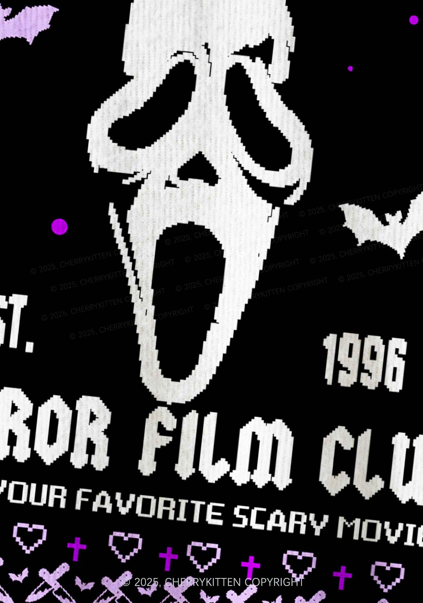 Halloween Horror Film Club Y2K Christmas Cardigan Knit Sweatshirt Cherrykitten