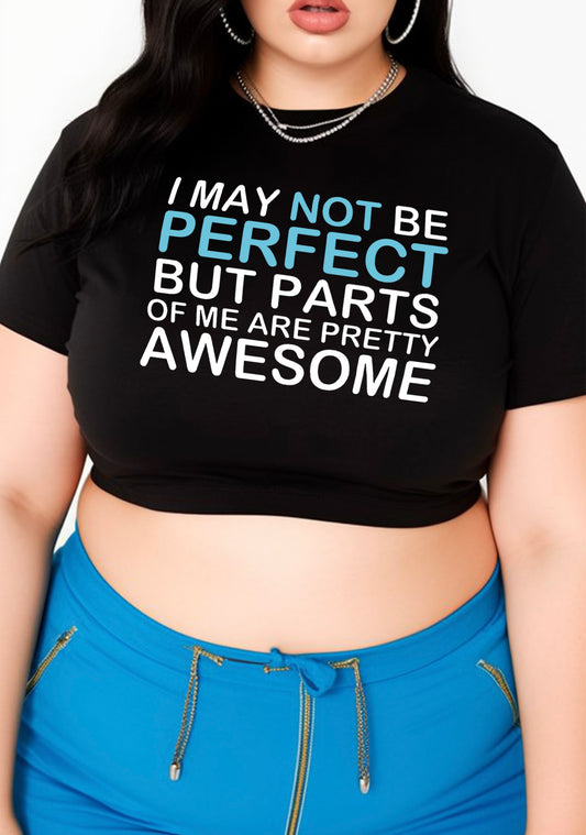 Curvy I May Not Be Perfect Baby Tee