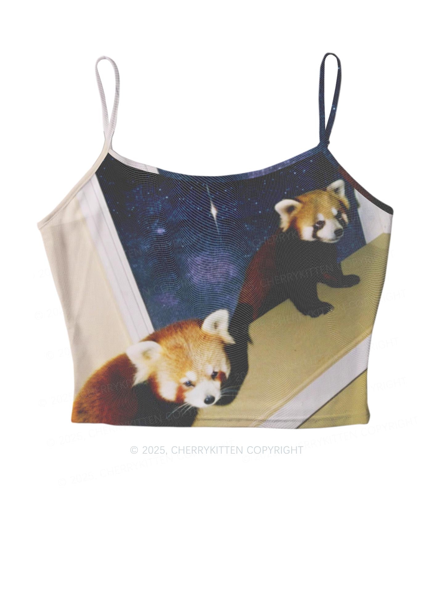 Raccoon Friends Y2K Mesh Cami Tank Cherrykitten