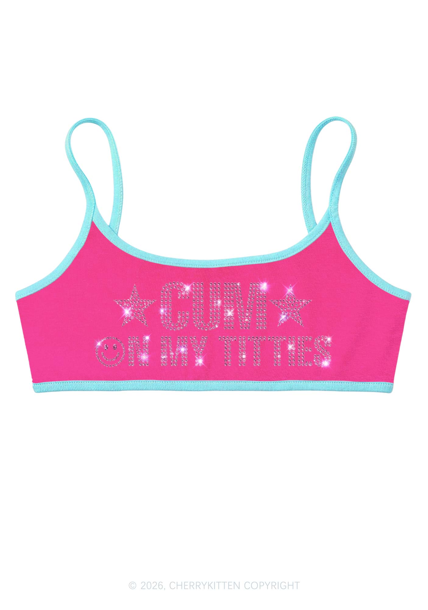Rhinestone Cxm On My Txtties Y2K Super Crop Cami Cherrykitten