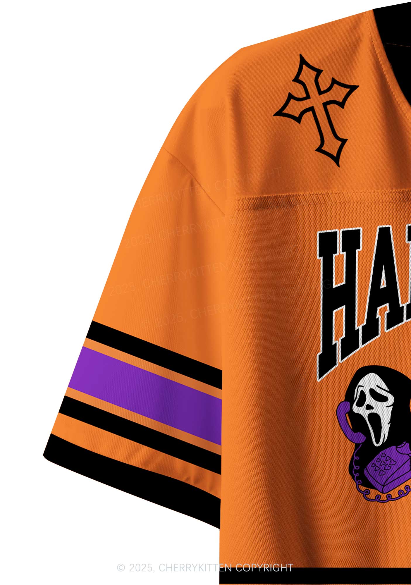 Halloween Custom Horror Hang Up Y2K Crop Sport Jersey Shirts Cherrykitten