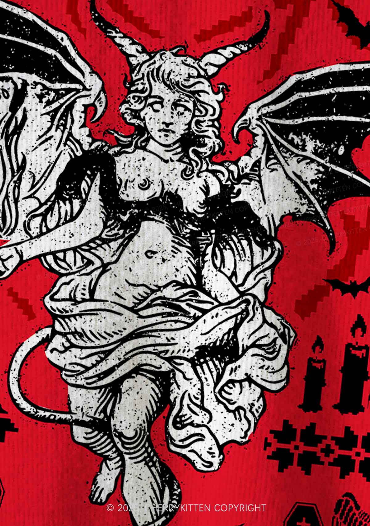 Cunty Satan Y2K Christmas Cardigan Knit Sweatshirt Cherrykitten