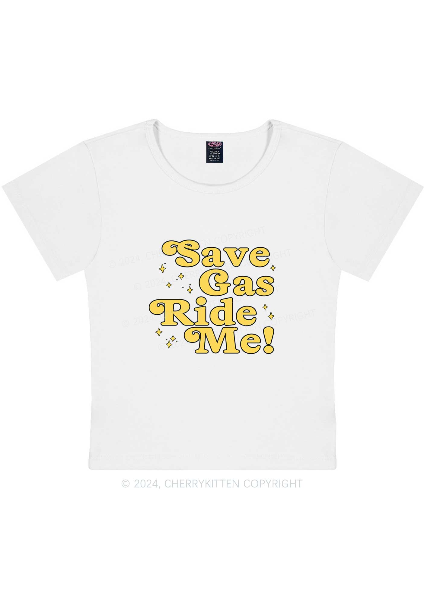 Curvy Save Gas Ride Me Y2K Baby Tee Cherrykitten