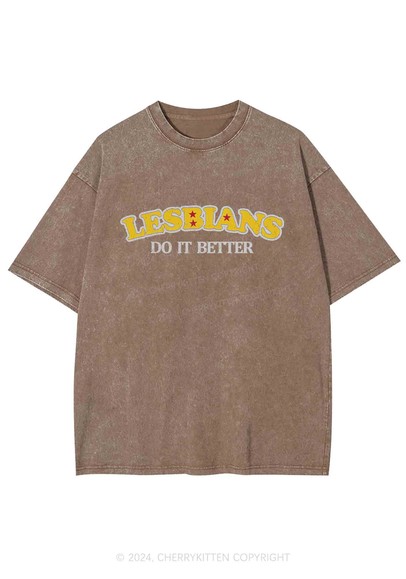 Lesbians Do It Better Y2K Washed Tee Cherrykitten