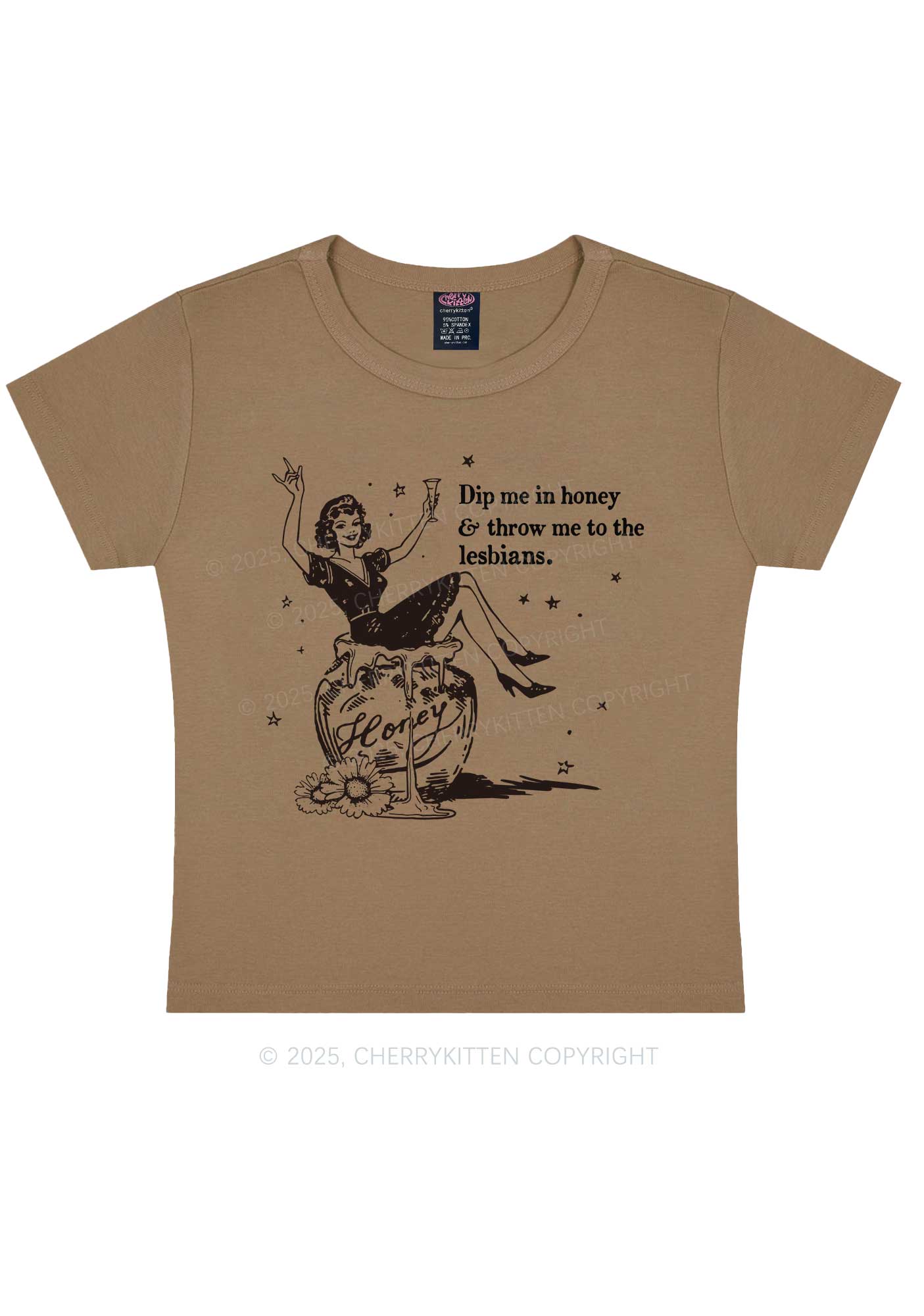 Throw Me To The Lesbians Pride Y2K Baby Tee Cherrykitten