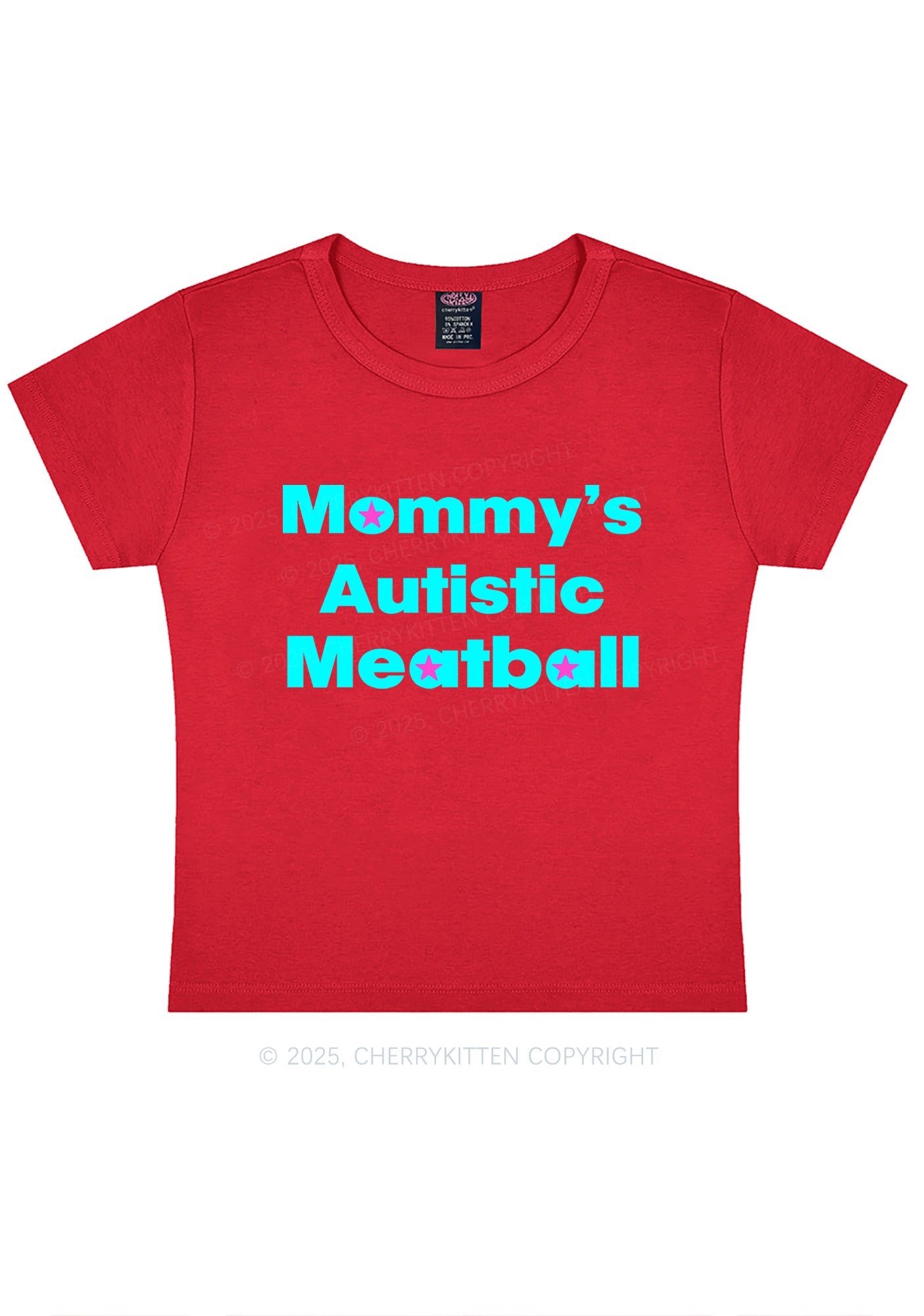 Mommys Autistic Meatball Y2K Baby Tee Cherrykitten