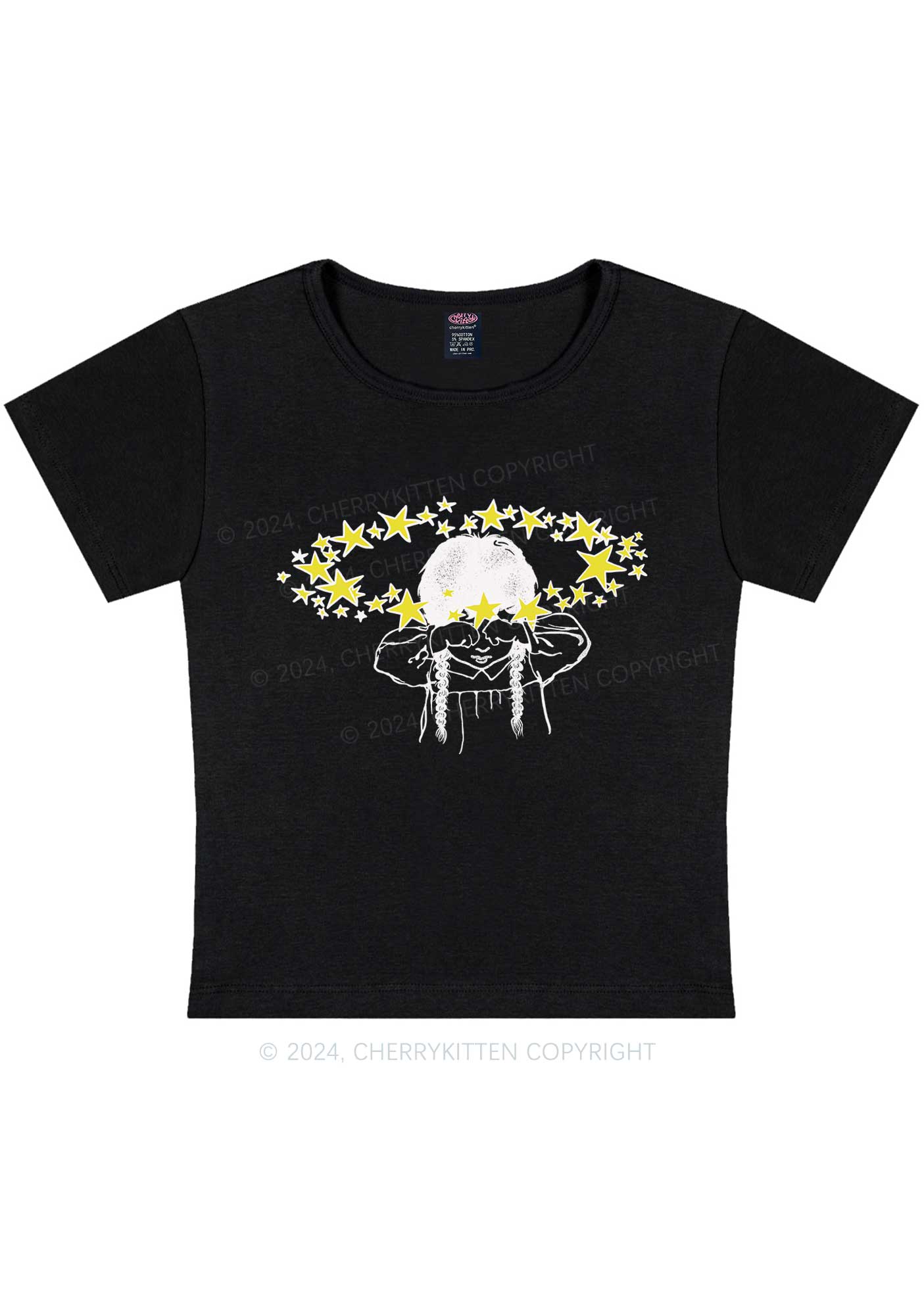 Stars In Your Eyes Y2K Baby Tee Cherrykitten