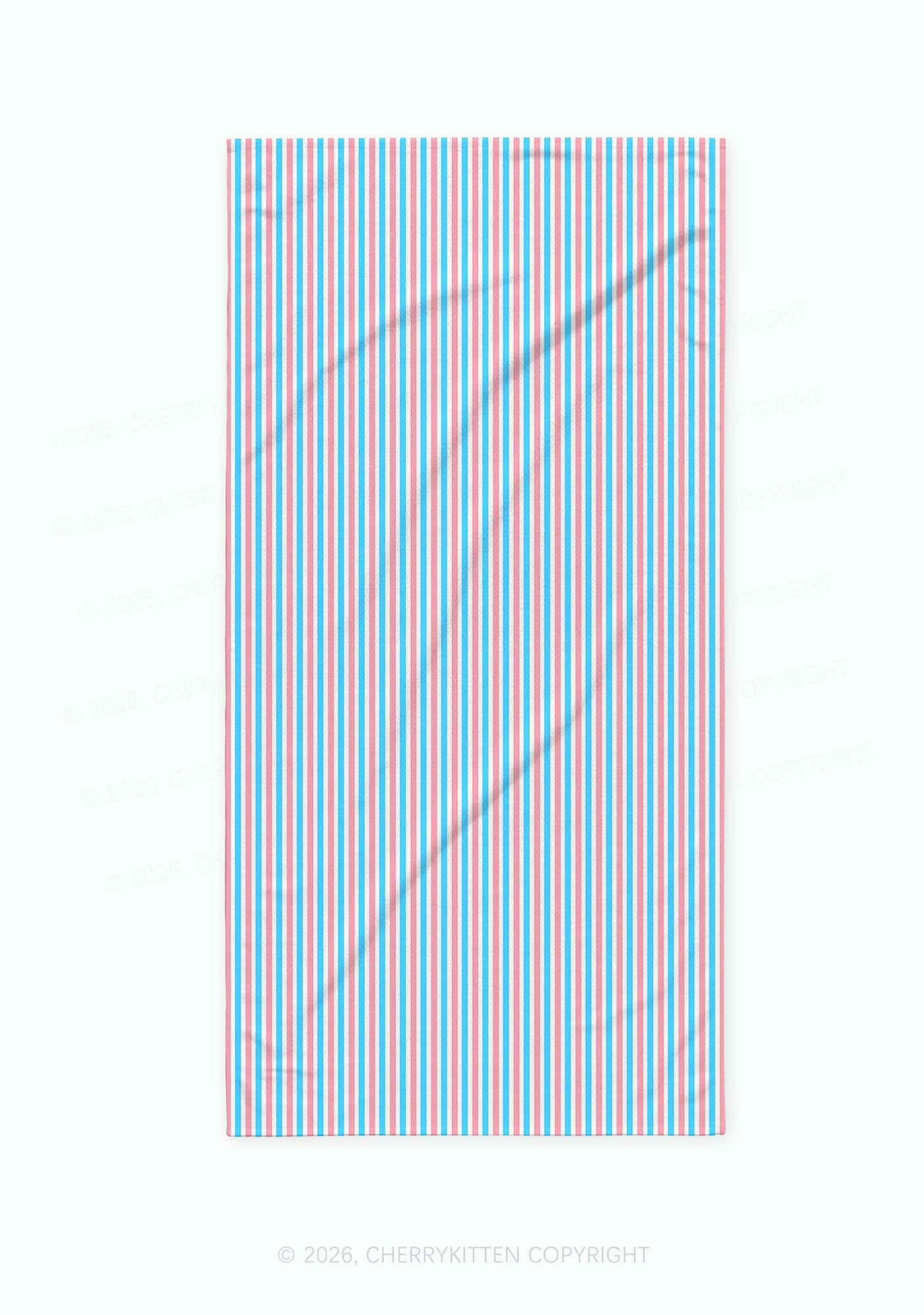 Trans Stripes Pride Y2K Beach Towel Cherrykitten