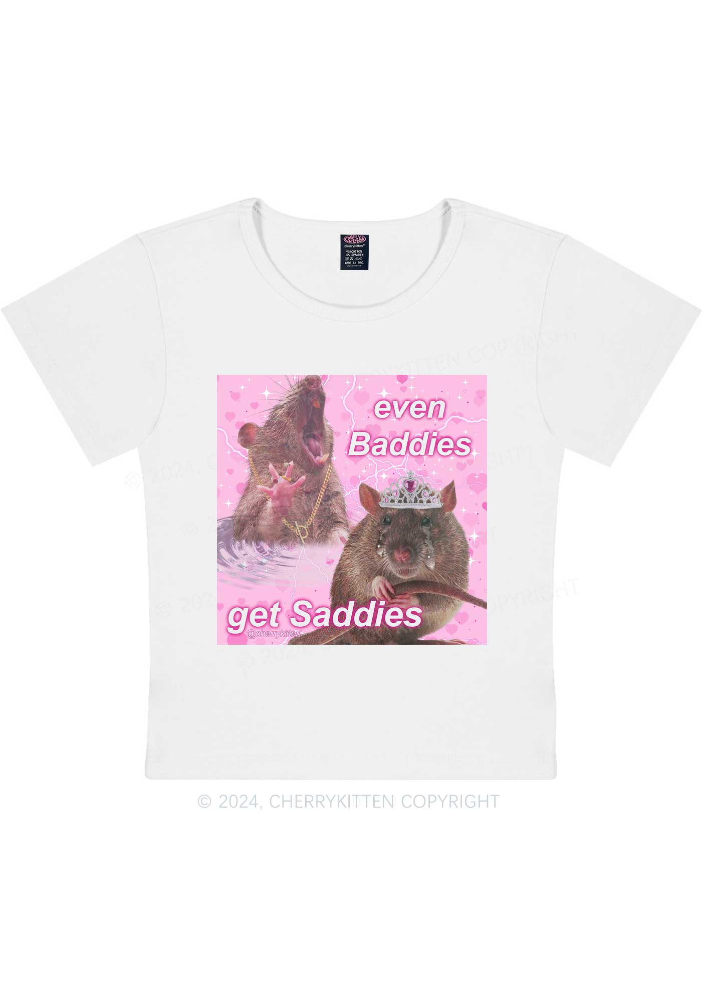 Rat Princess Get Saddies Y2K Baby Tee Cherrykitten