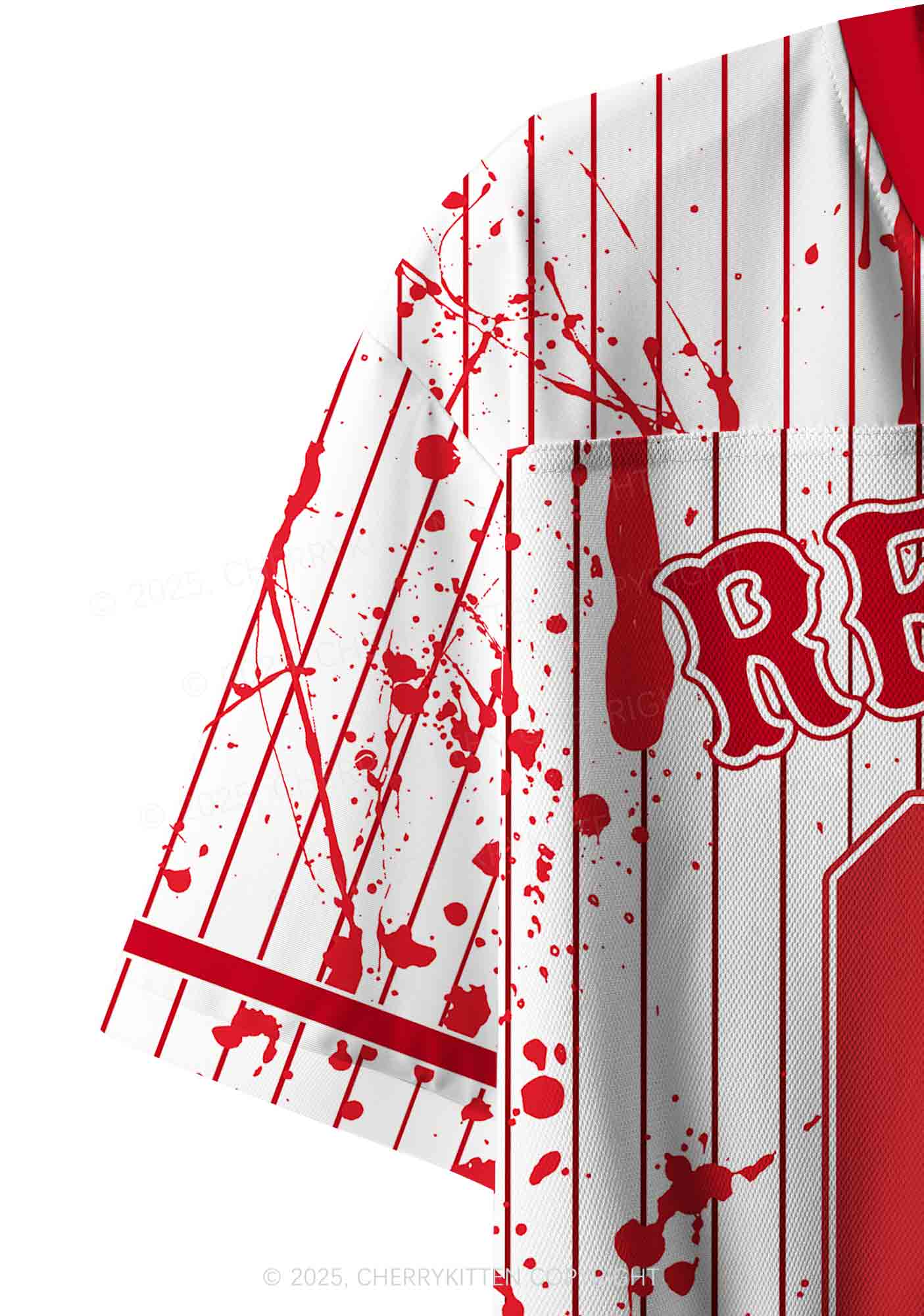 Halloween Custom Red Rum Blood Y2K Crop Sport Jersey Shirts Cherrykitten
