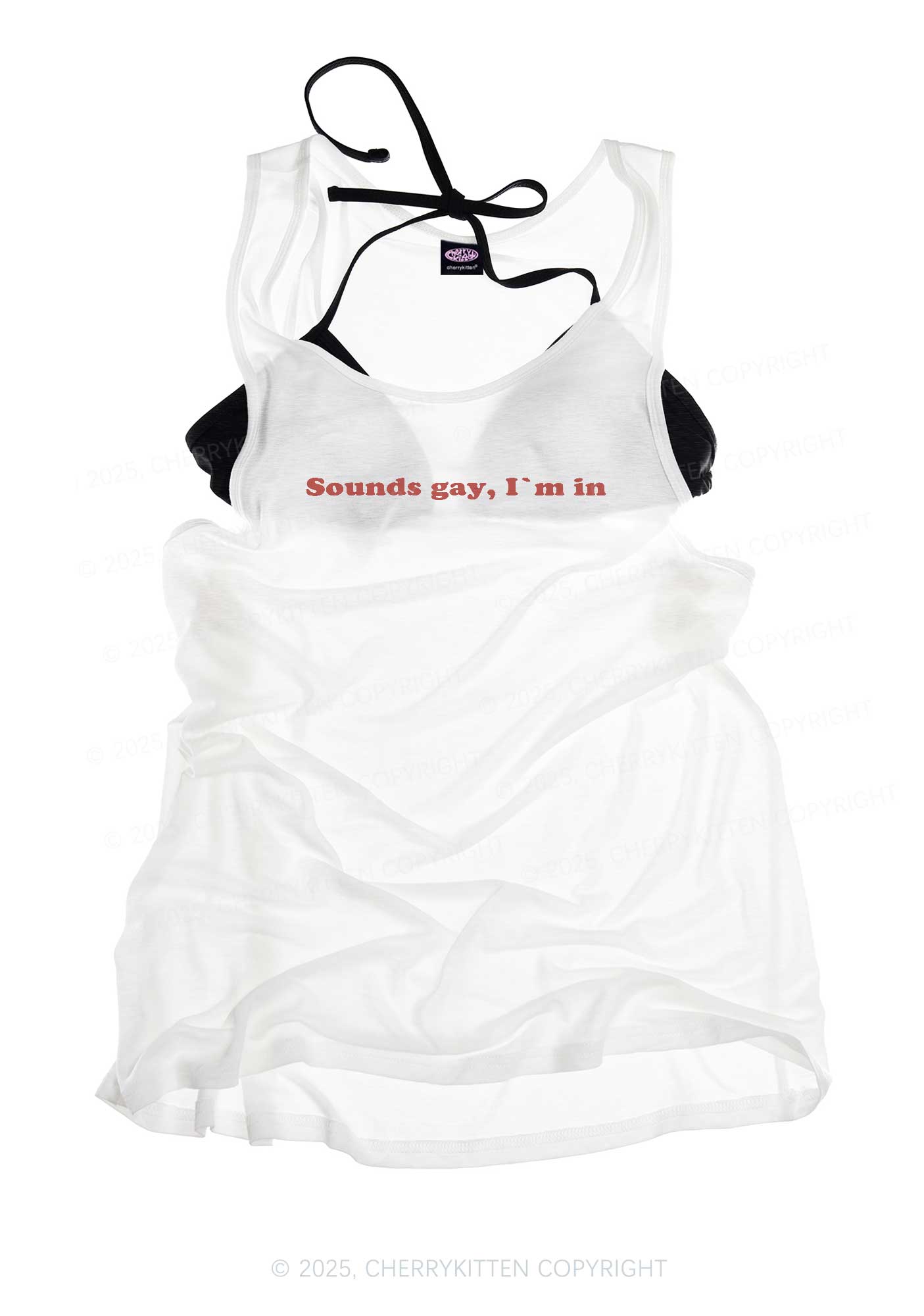 Sounds Gay Pride Y2K Sheer Boyfriend Tank Cherrykitten