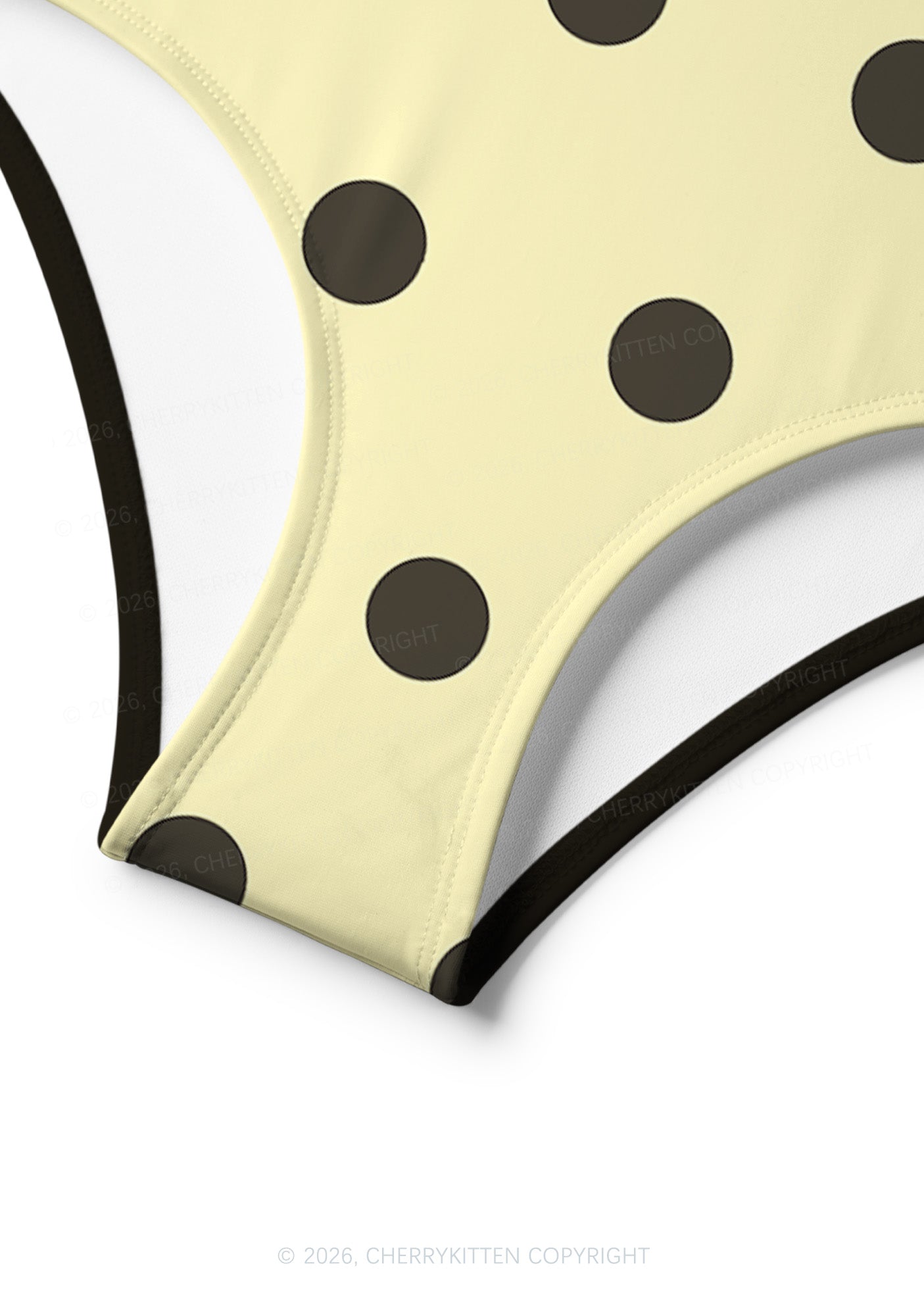 Yellow And Black Dots Y2K Print Bikini Set Cherrykitten