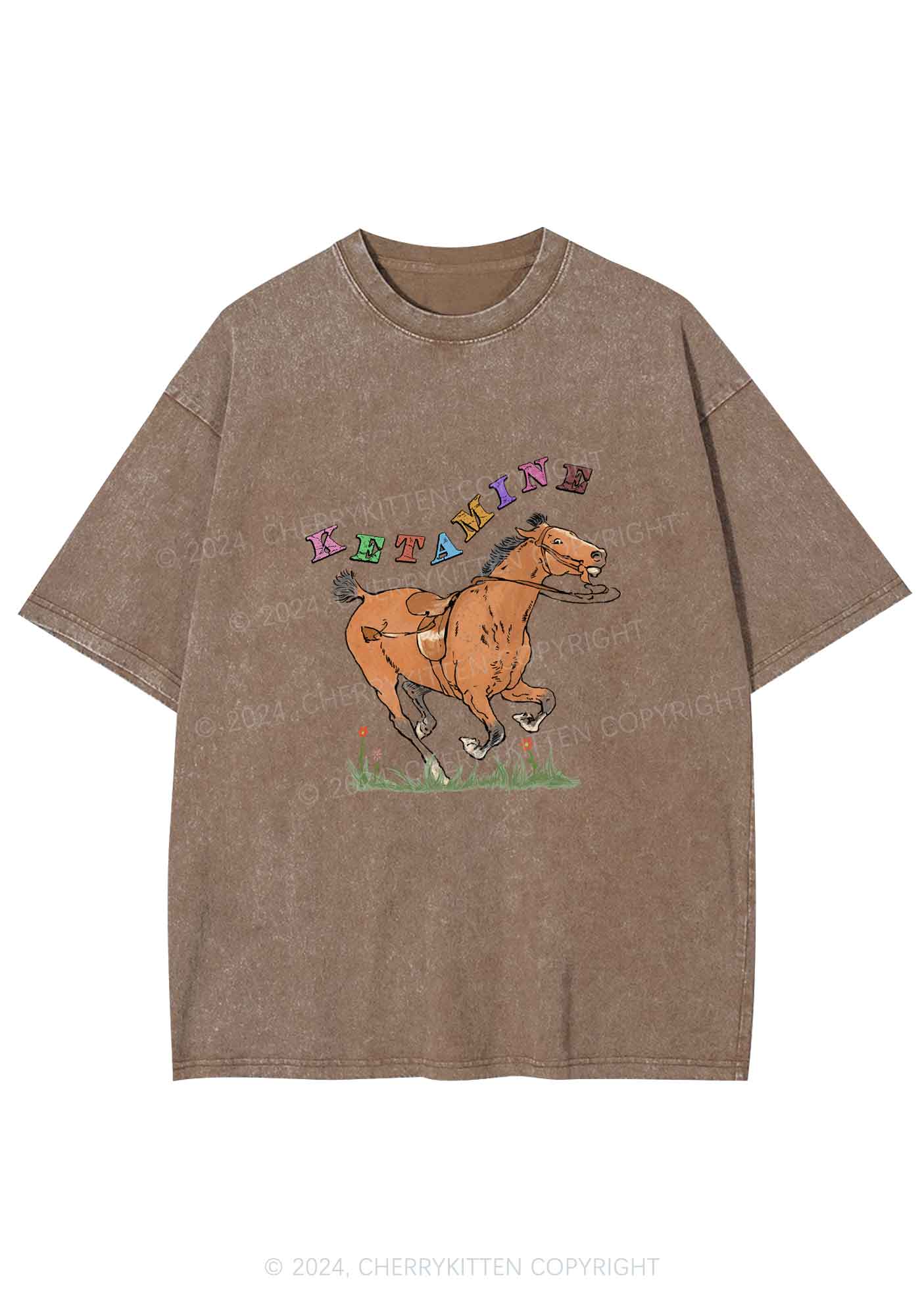 Orange Pony Y2K Washed Tee Cherrykitten
