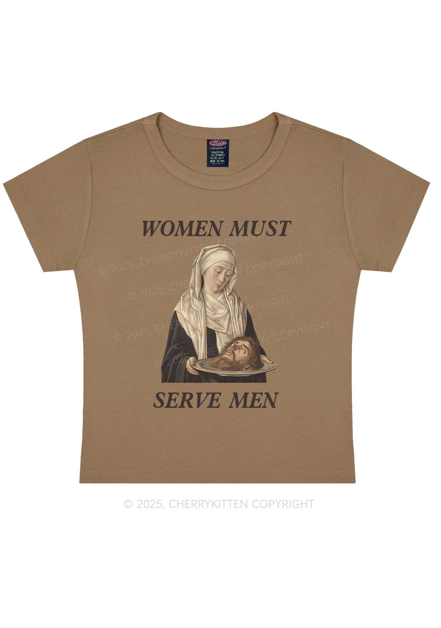 Women Must Serve Men Y2K Baby Tee Cherrykitten