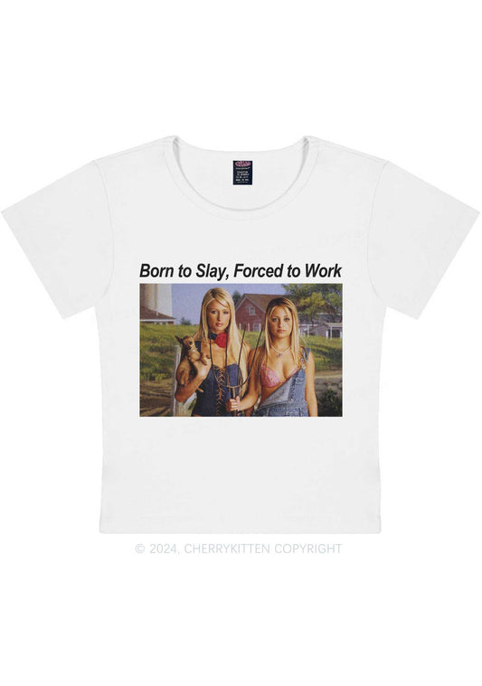 Born To Slay Y2K Baby Tee Cherrykitten