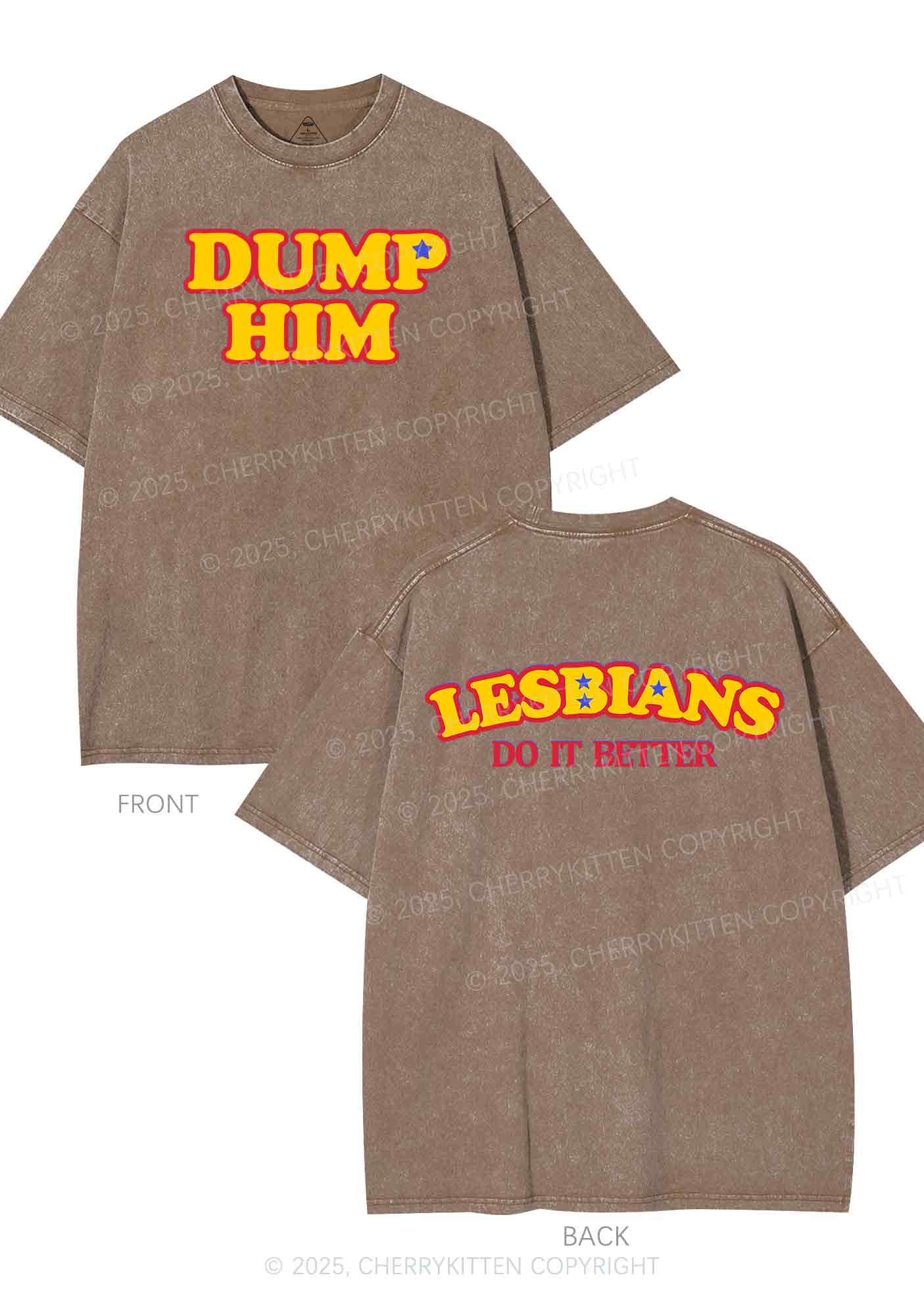 Lesbians Do It Better Two Sides Y2K Shirts Washed Tee Cherrykitten