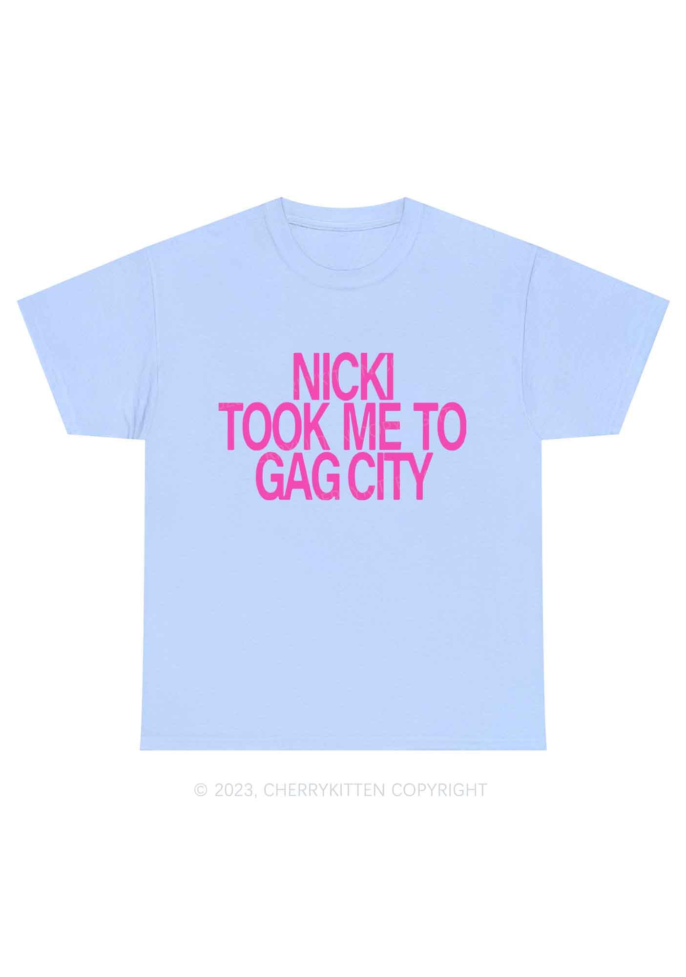 Took Me To Gag City Y2K Chunky Shirt Cherrykitten
