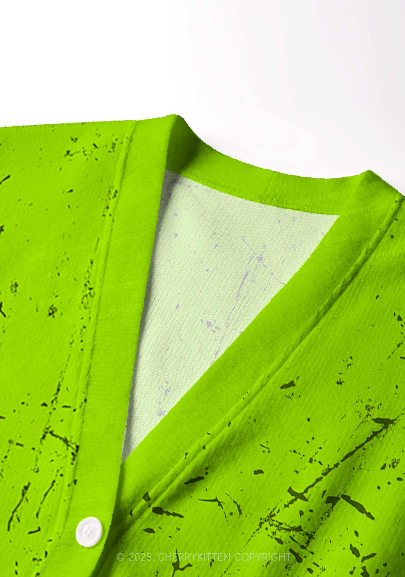 Green Bikini Santa Y2K Christmas Cardigan Knit Sweatshirt Cherrykitten