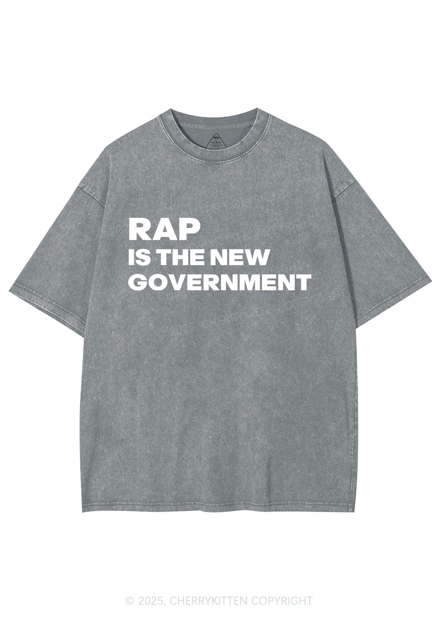 Rap Government Y2K Shirts Washed Tee Cherrykitten