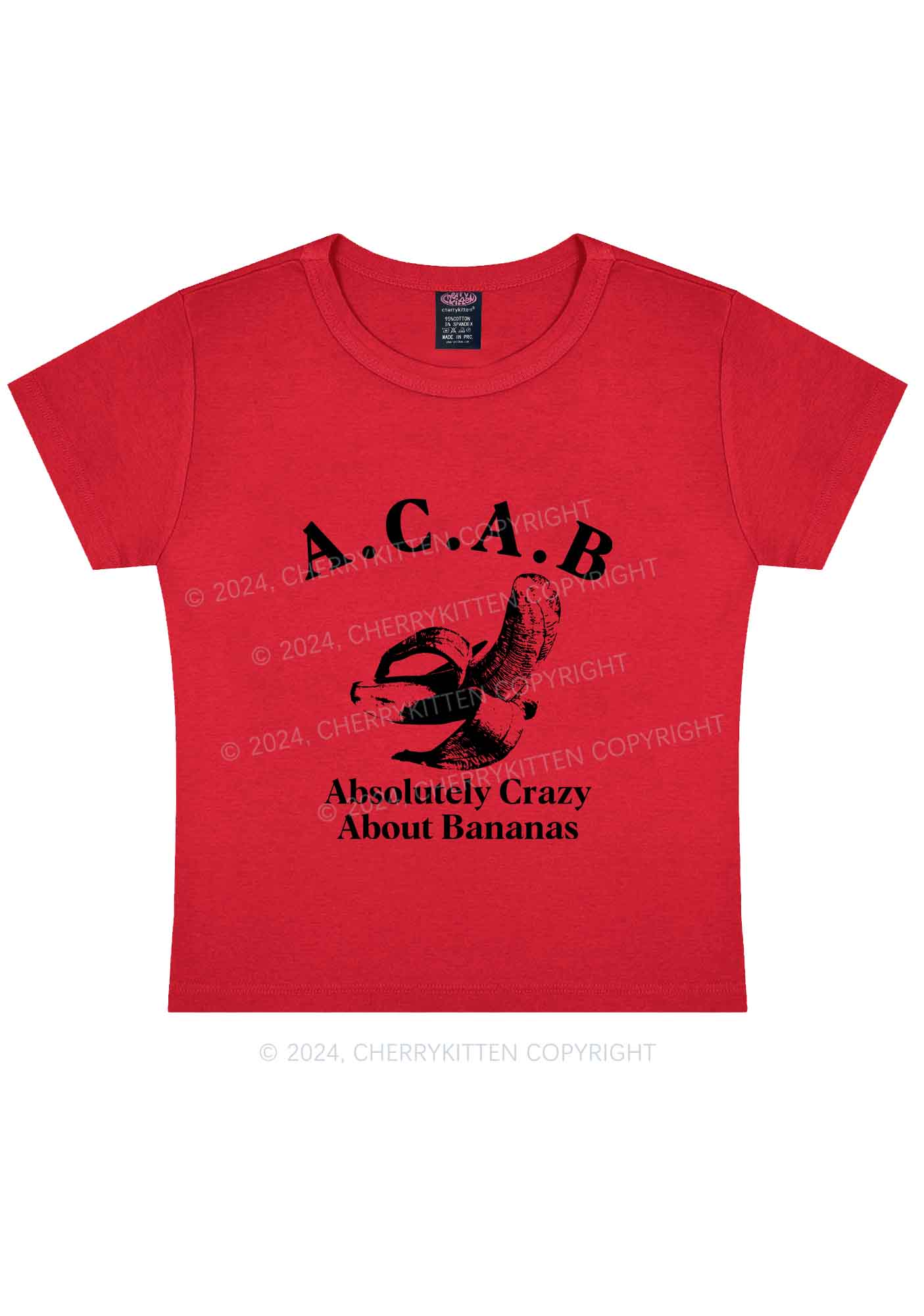 Absolutely Crazy Bananas Y2K Baby Tee Cherrykitten
