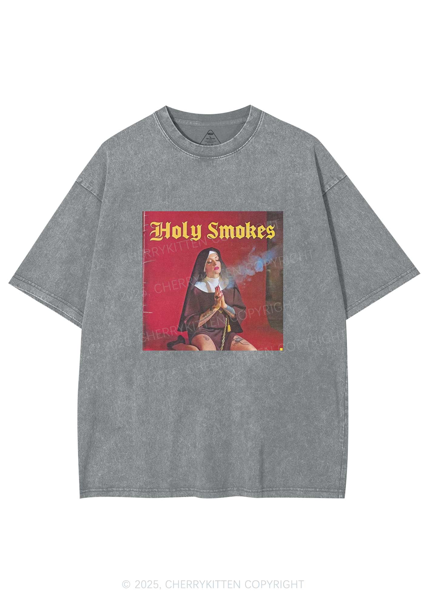 Holy Smokes Y2K Washed Tee Cherrykitten