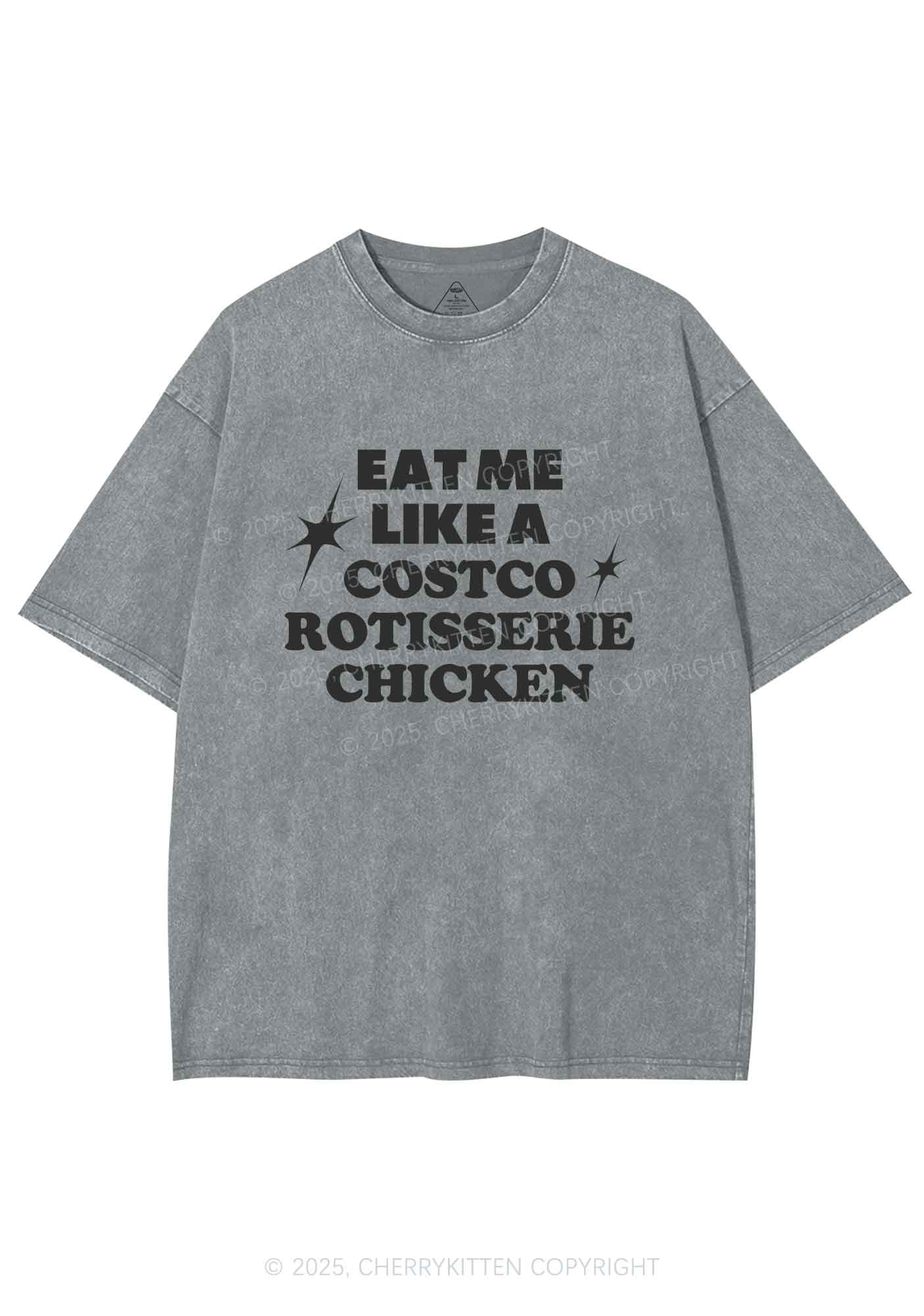 Eat Me Like Chicken Y2K Shirts Washed Tee Cherrykitten