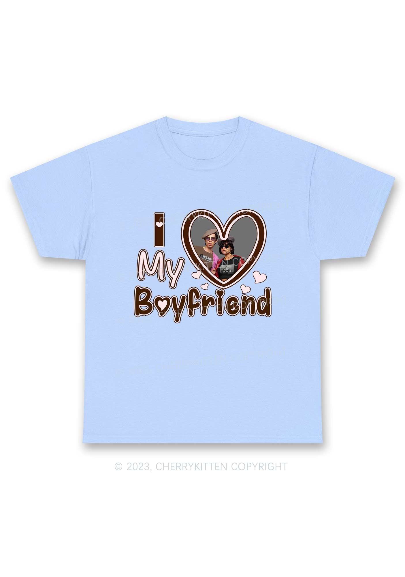 Custom Boyfriend&Girlfriend Brown Heart Chunky Shirt
