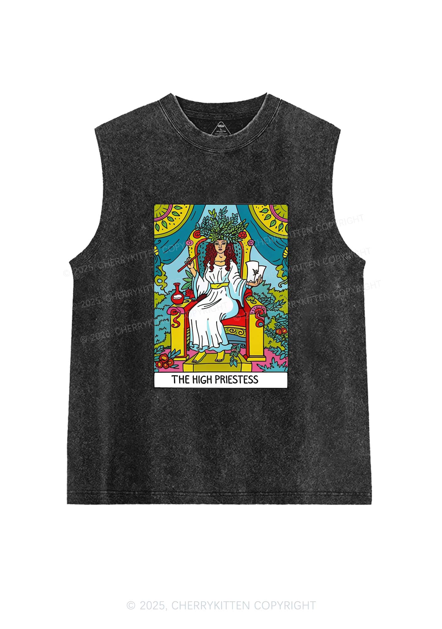 The High Priestess Y2K Washed Tank Cherrykitten