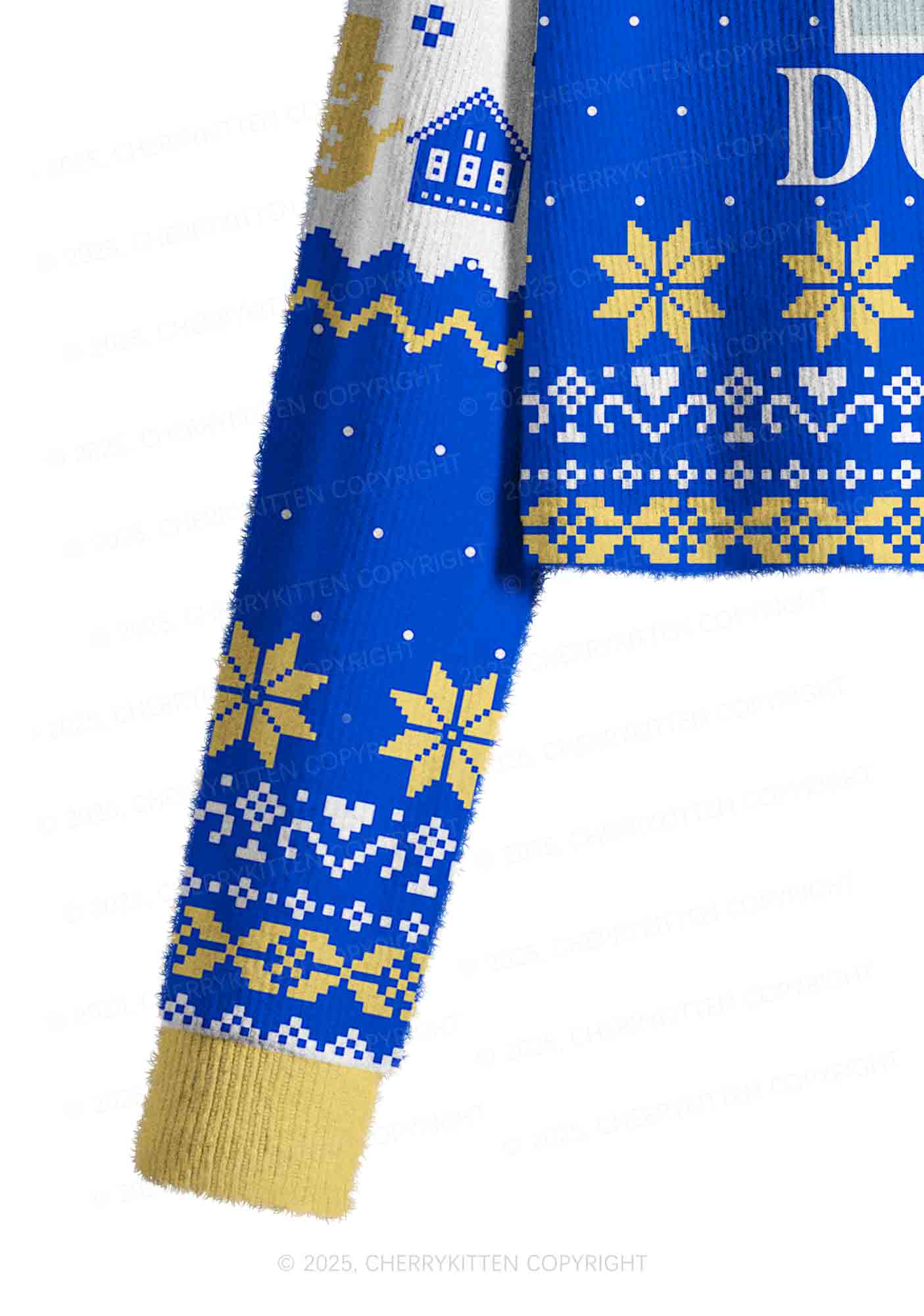 I Got That Hot Dog In Me Y2K Christmas Crop Knit Sweatshirt Cherrykitten