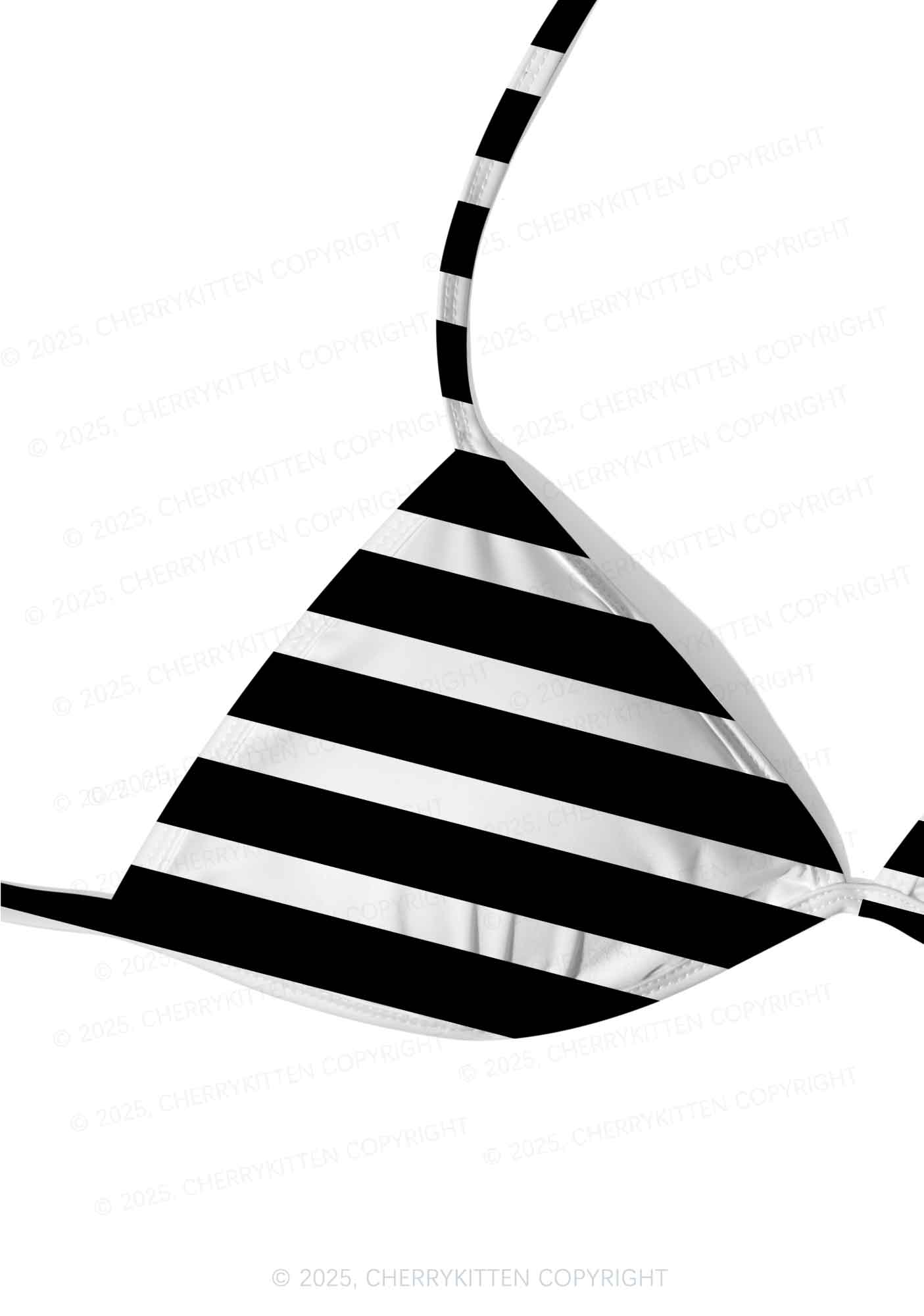 Black And White Stripes Y2K Print Bikini Set Cherrykitten