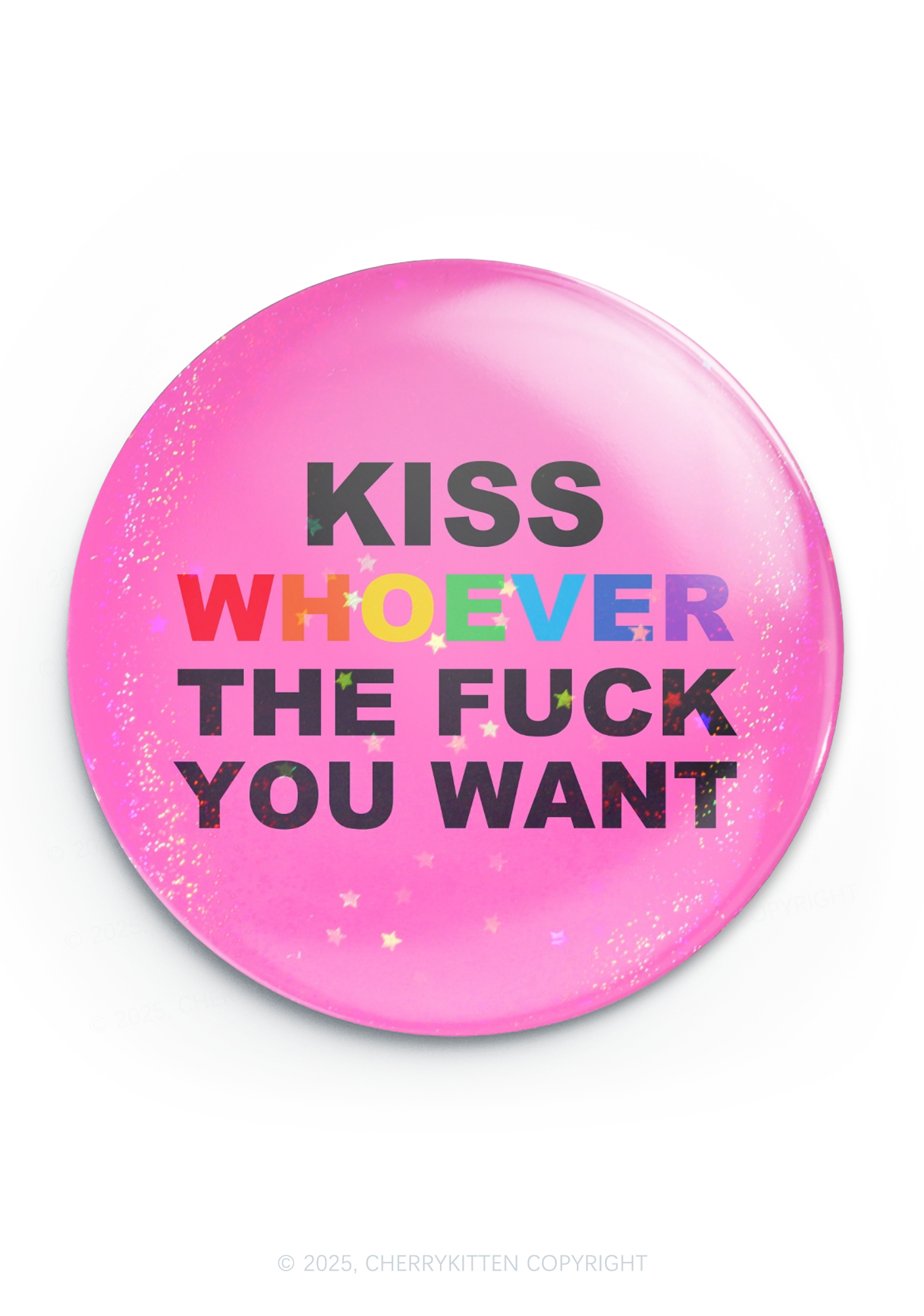 Kiss Whoever You Want Pride 1Pc Y2K Pin Badge Cherrykitten