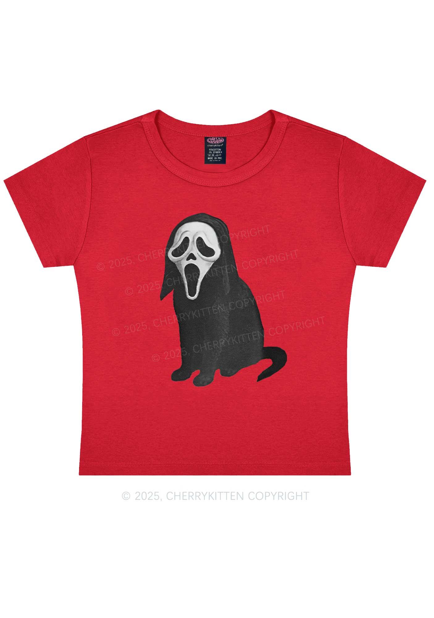 Halloween Ghostcat Y2K Baby Tee Cherrykitten