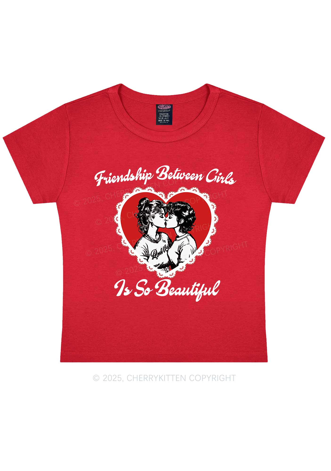 Friendship Between Girls Pride Y2K Baby Tee Cherrykitten