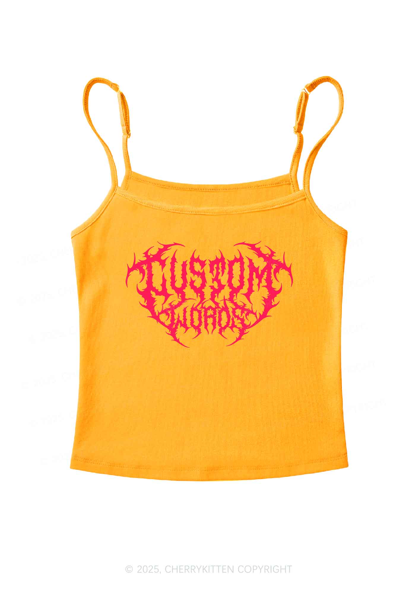 Custom Punk Words Y2K Spaghetti Strap Cami Cherrykitten