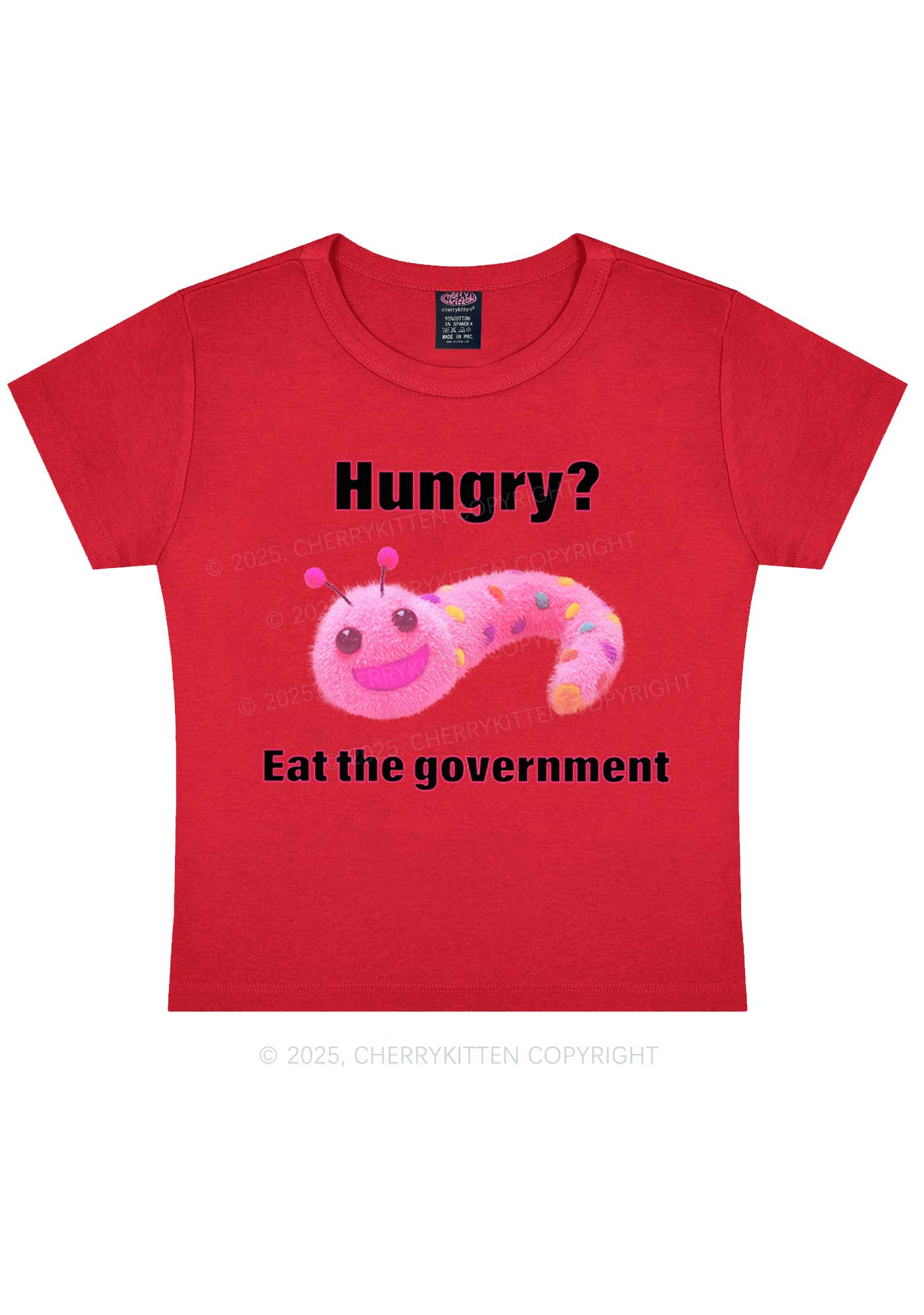 Eat The Government Y2K Baby Tee Cherrykitten