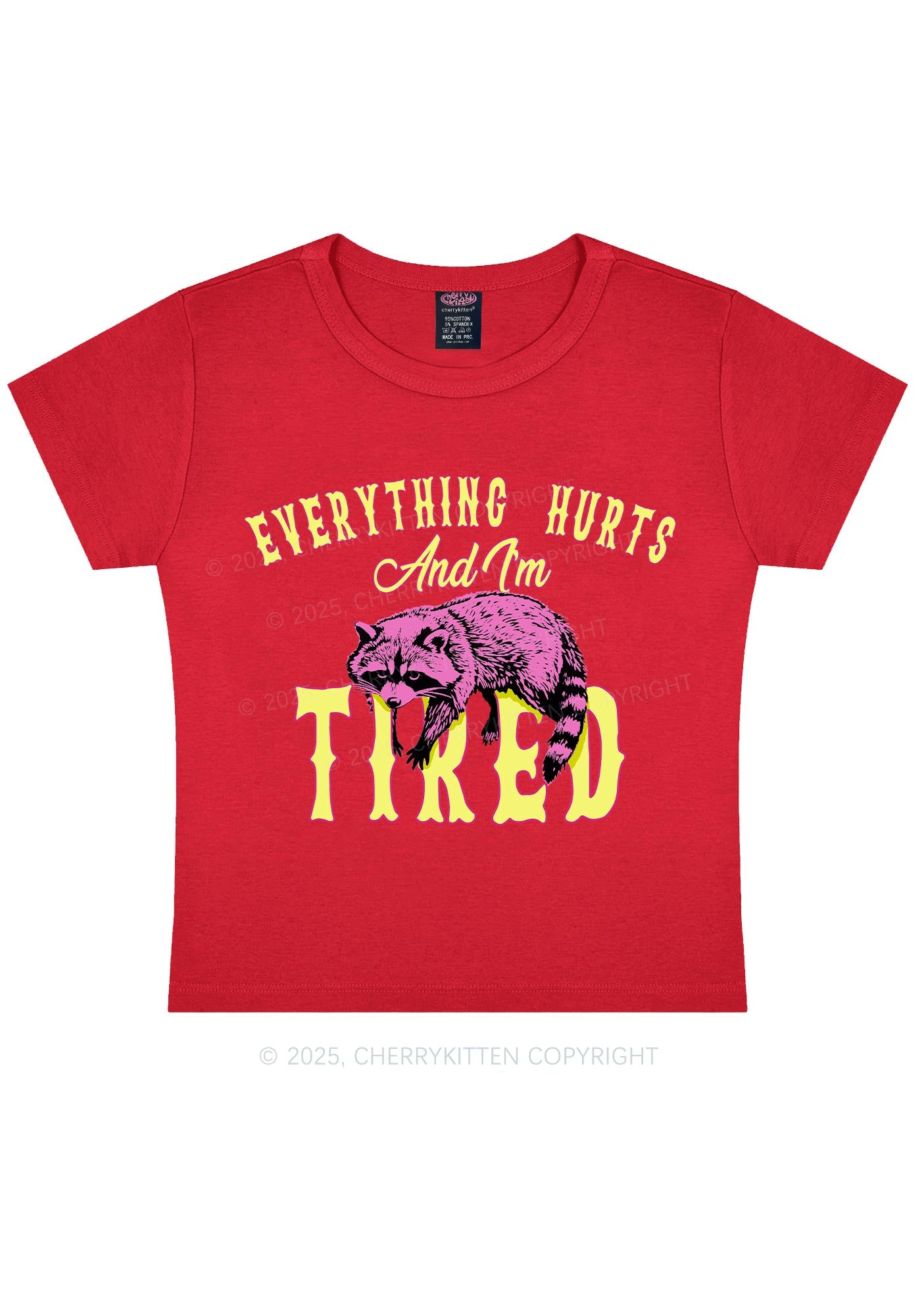 I Am Tried Y2K Baby Tee Cherrykitten