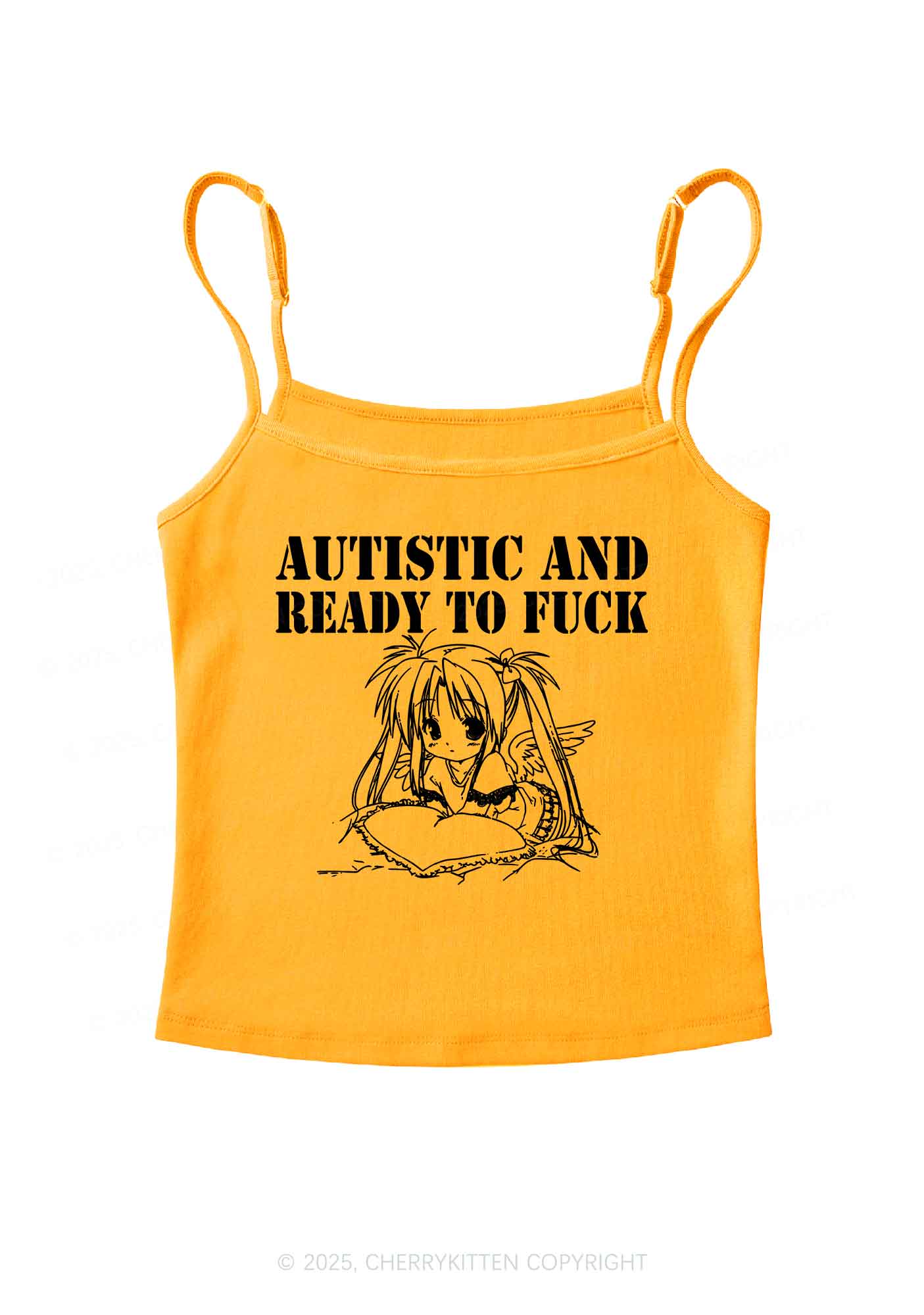 Autistic Ready To Fxxk Y2K Spaghetti Strap Cami Cherrykitten
