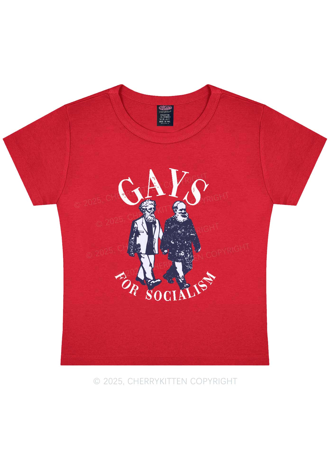 Gays For Socialism Pride Y2K Baby Tee Cherrykitten