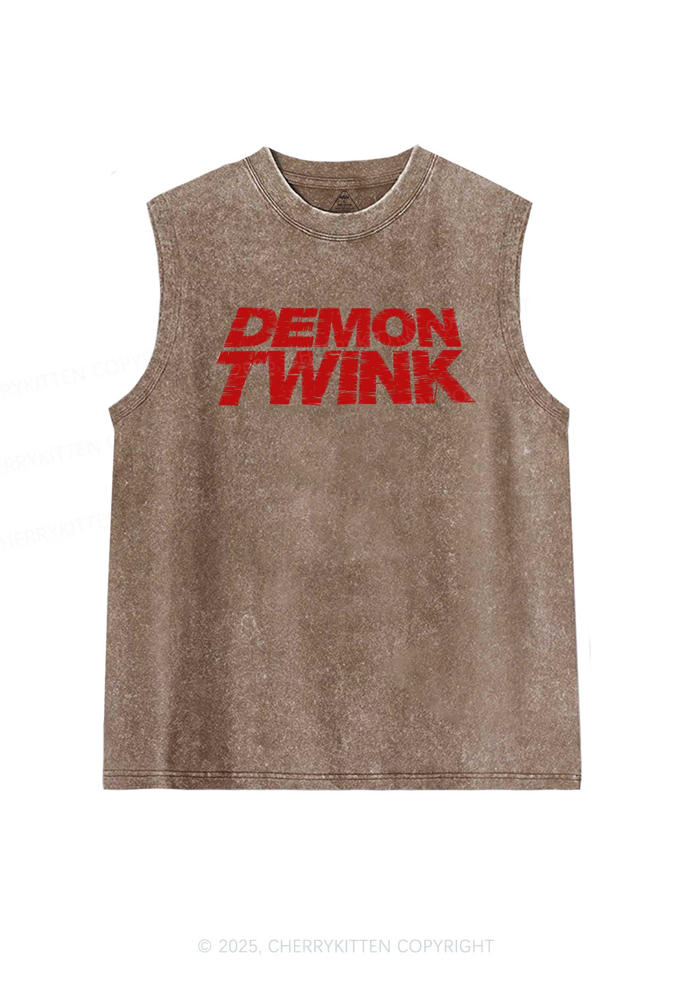 Demon Twink Pride Y2K Washed Muscle Tank Cherrykitten
