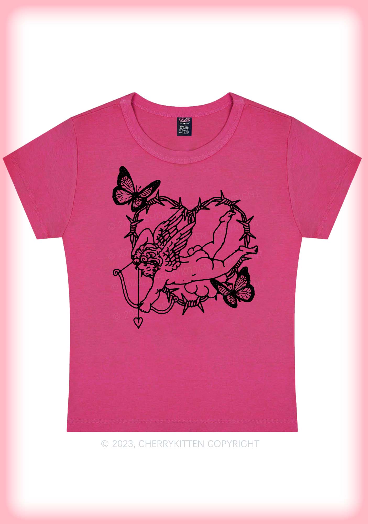 Butterfly Cupid Valentine's Day Y2K Baby Tee Cherrykitten