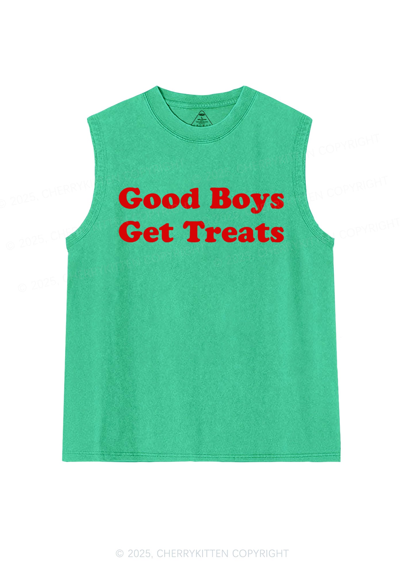 Good Boys Get Treats Y2K Washed Muscle Tank Cherrykitten