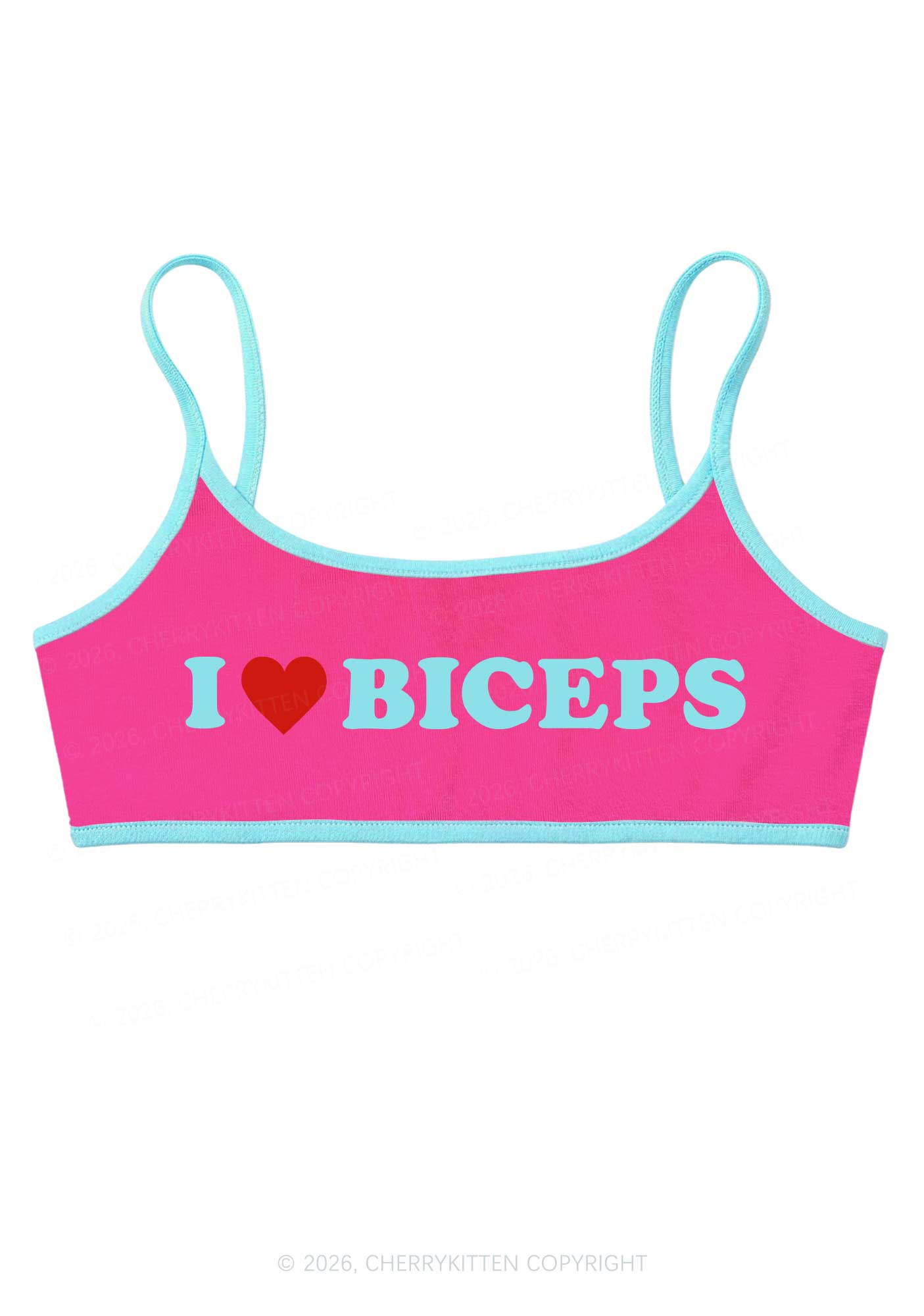 I Love Biceps Y2K Super Crop Cami Cherrykitten