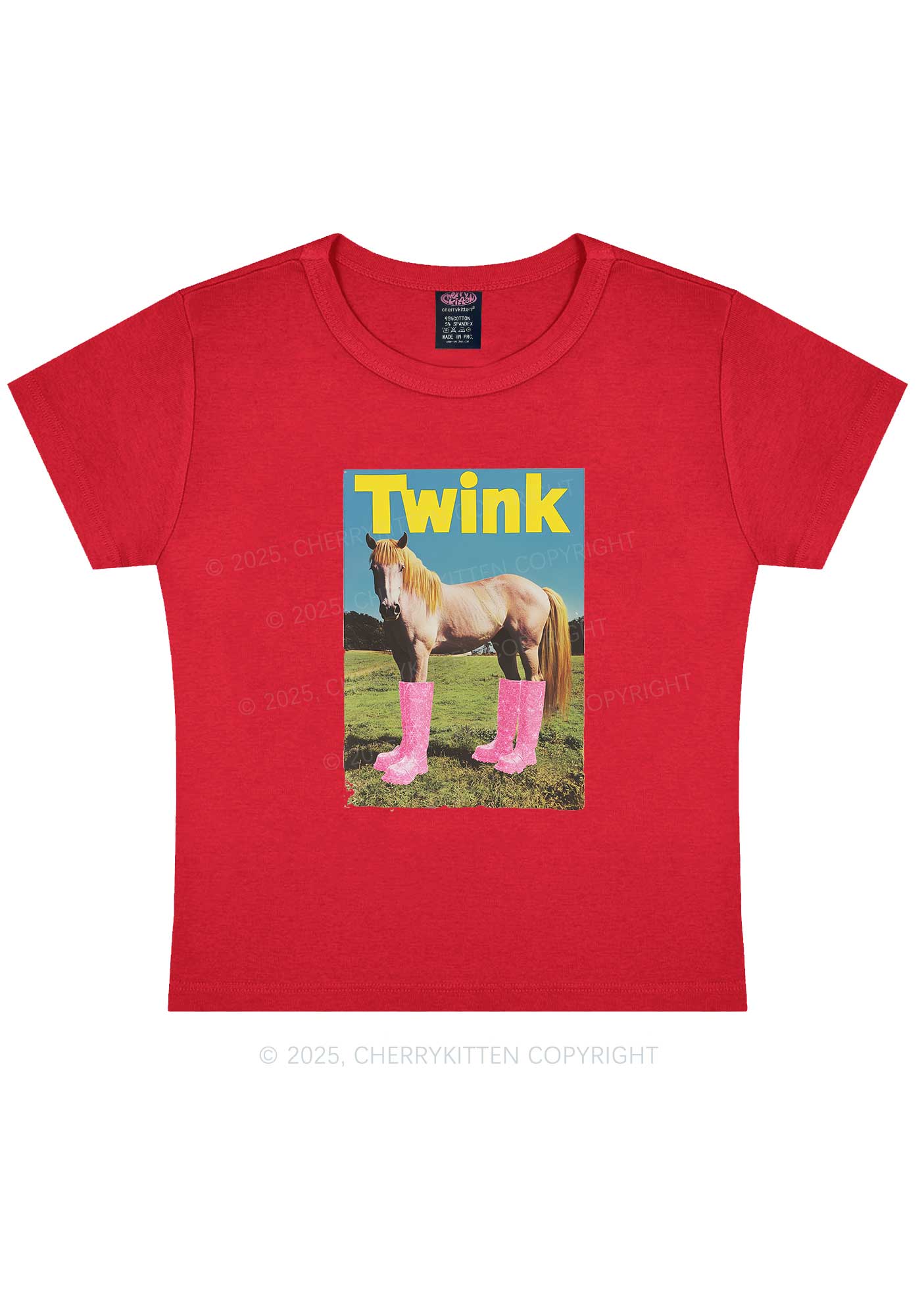 Twink Pony Pride Y2K Baby Tee Cherrykitten