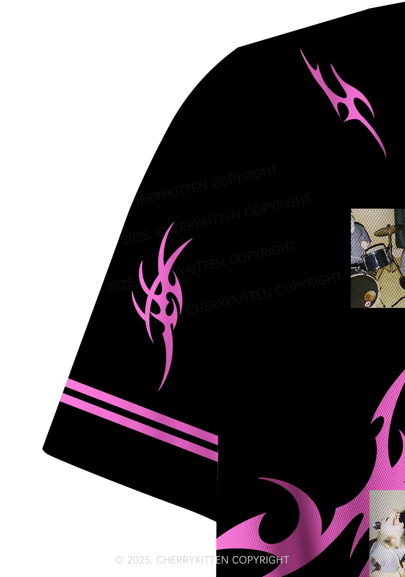 Custom Hot Pink Flame Y2K Crop Sport Jersey Shirts Cherrykitten